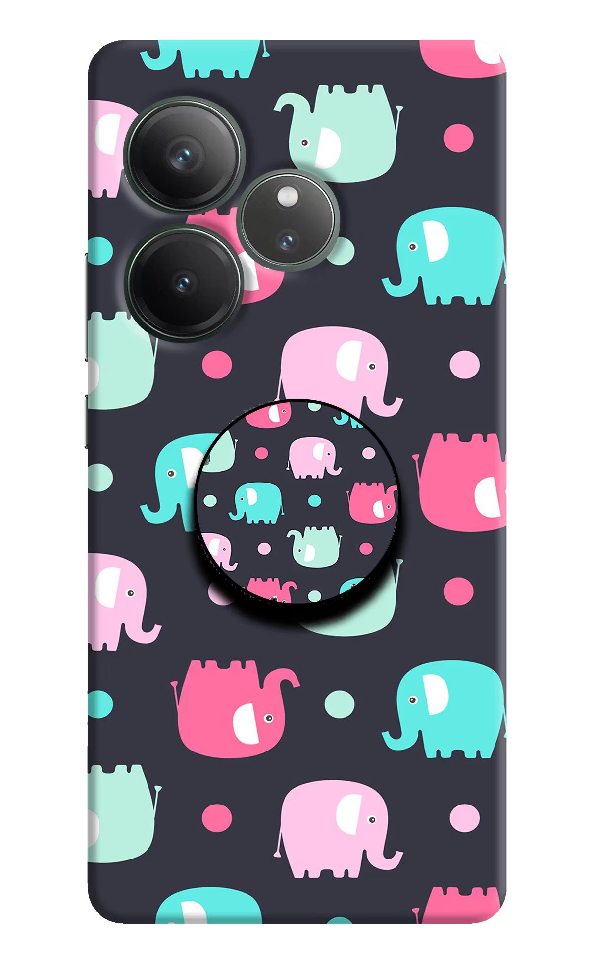 Baby Elephants Realme GT 6 Pop Case - Baby Elephants Realme GT 6 Pop Case Baby Elephants Realme GT 6 Pop Case