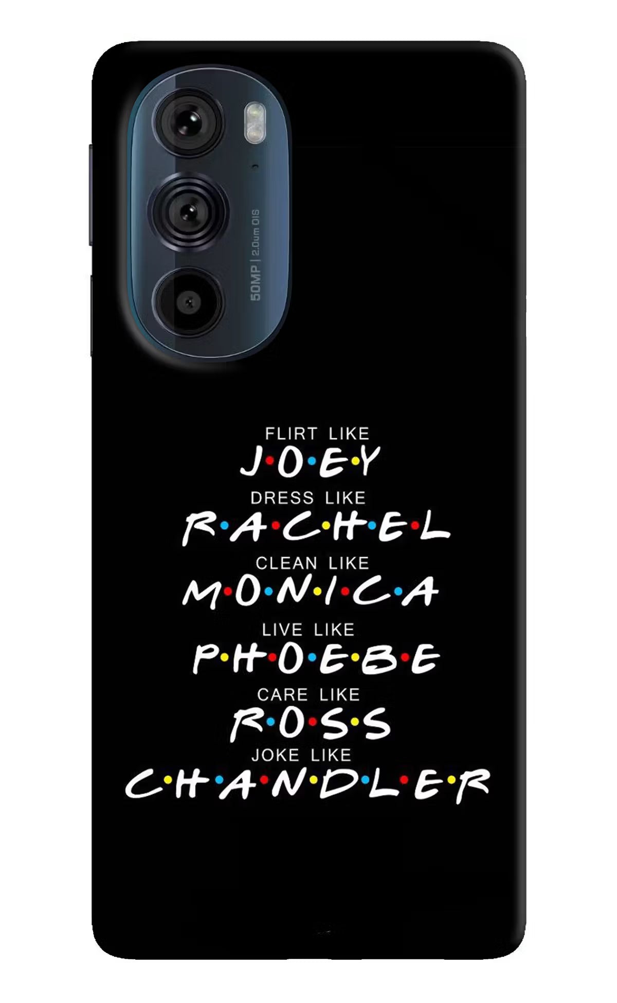 FRIENDS Character Moto Edge 30 Pro Back Cover - FRIENDS Character Moto Edge 30 Pro Hard Case Back Cover by Casekaro FRIENDS Character Moto Edge 30 Pro Hard Case Back Cover by Casekaro