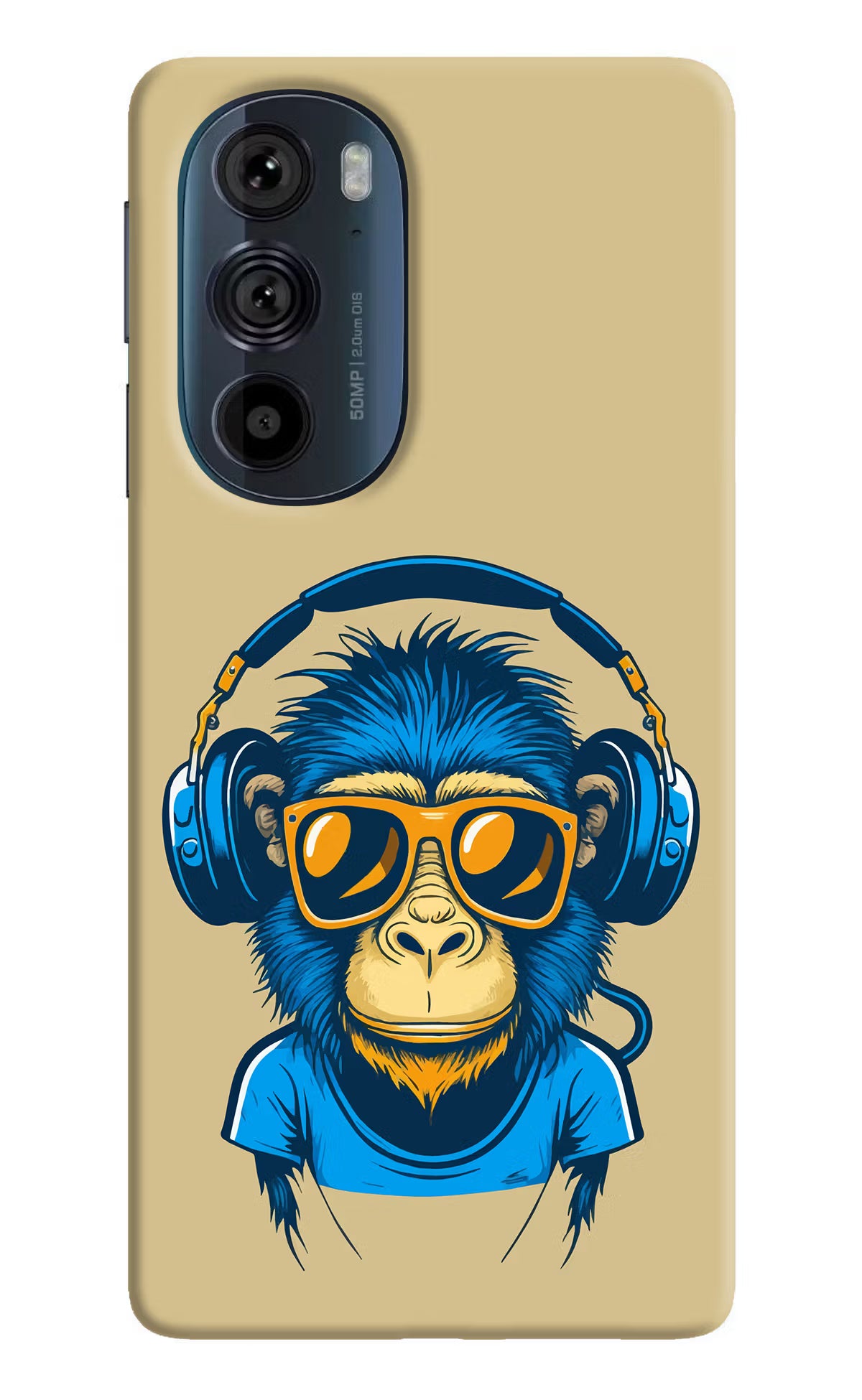 Monkey Headphone Moto Edge 30 Pro Back Cover - Monkey Headphone Moto Edge 30 Pro Hard Case Back Cover by Casekaro Monkey Headphone Moto Edge 30 Pro Hard Case Back Cover by Casekaro