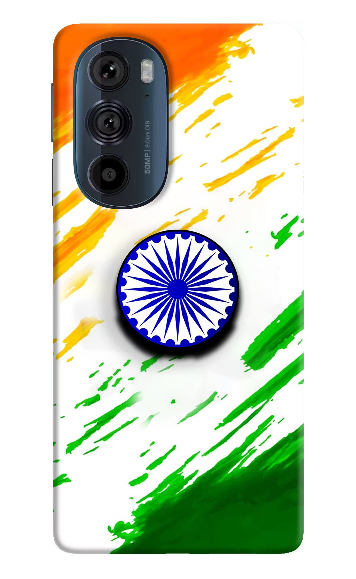 Indian Flag Ashoka Chakra Moto Edge 30 Pro Pop Case by Casekaro