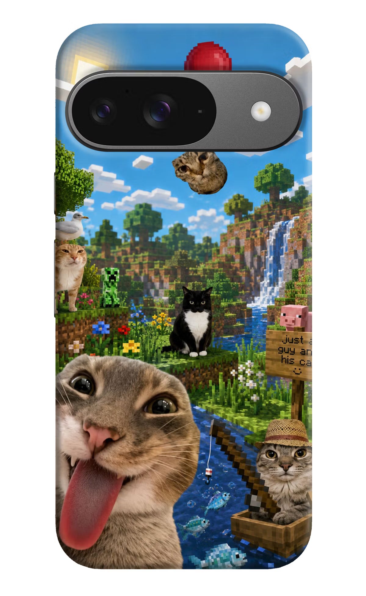 Minecraft Cat Chaos Google Pixel 9 Back Cover - Minecraft Cat Chaos Google Pixel 9 Back Cover Minecraft Cat Chaos Google Pixel 9 Back Cover