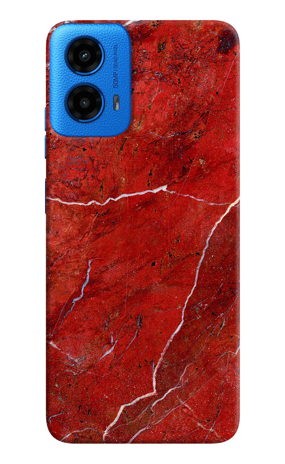 Red Marble Design Moto G45 Hard Case Back Cover by Casekaro