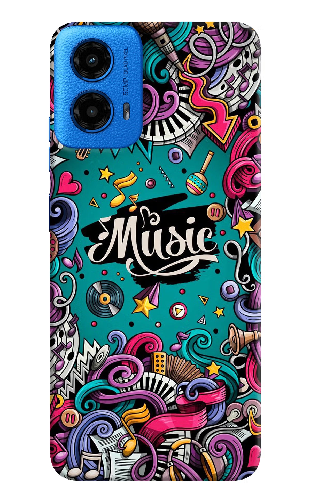 Music Graffiti Moto G45 Hard Case Back Cover by Casekaro