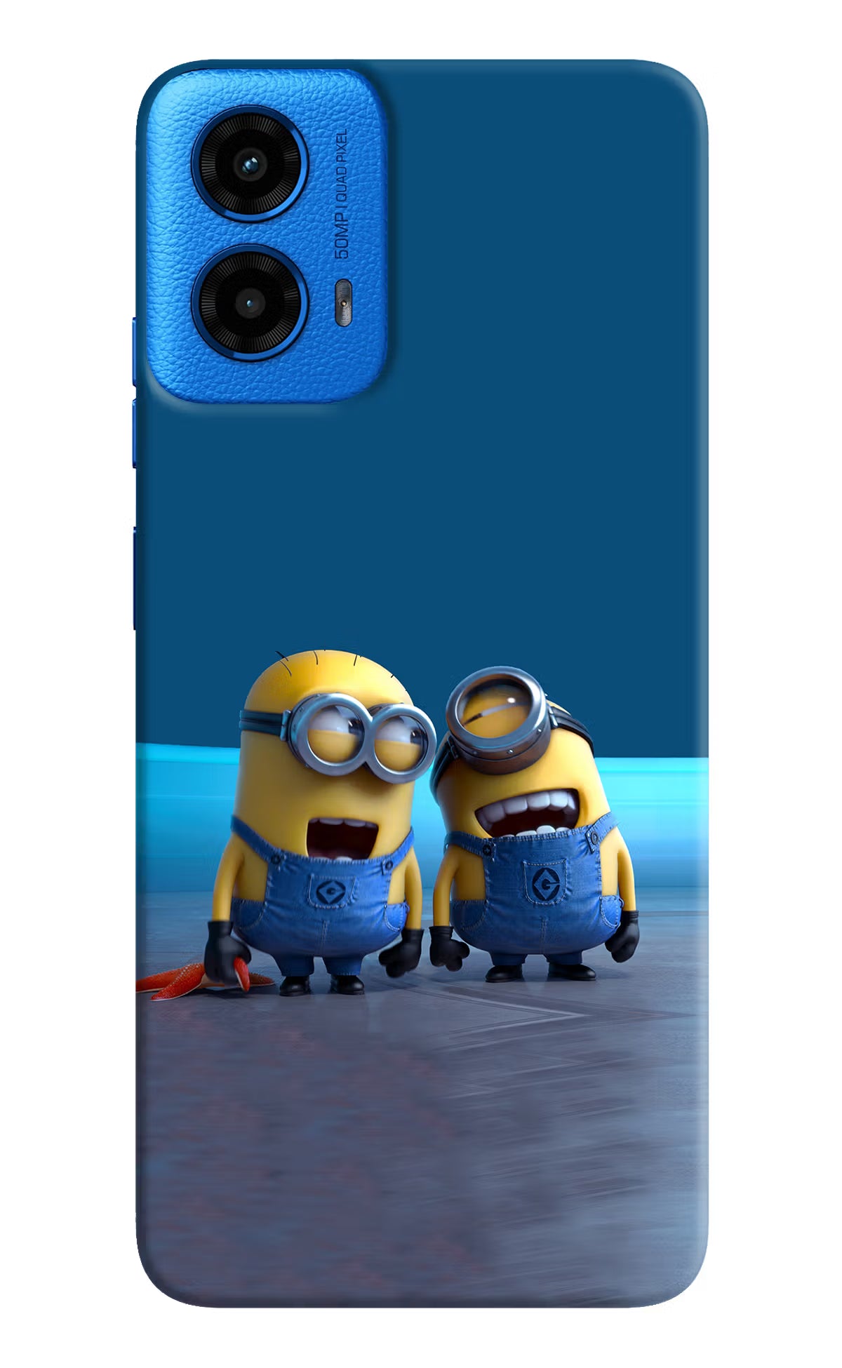 Minion Laughing Moto G45 Hard Case Back Cover by Casekaro