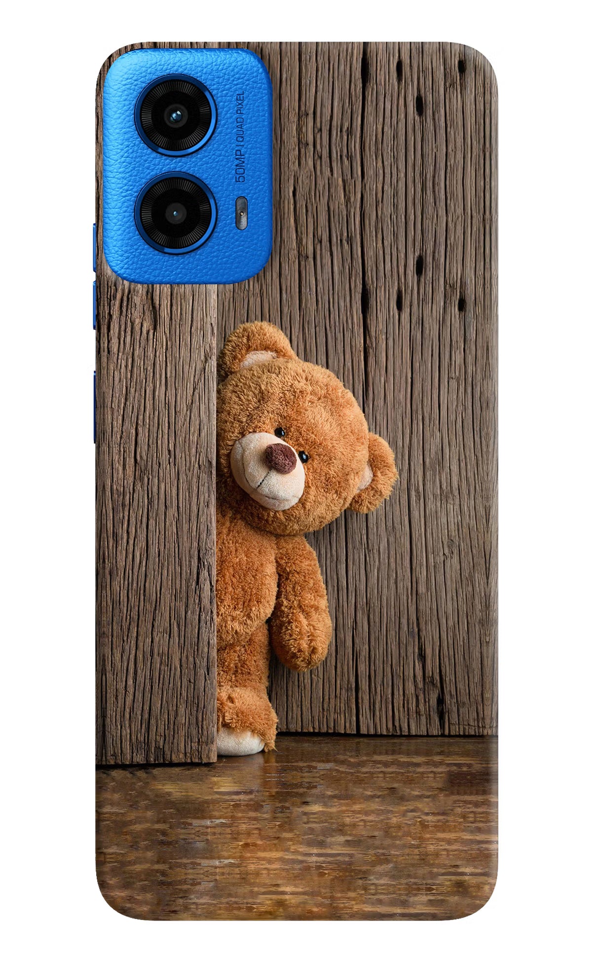 Teddy Wooden Moto G45 Back Cover - Teddy Wooden Moto G45 Hard Case Back Cover by Casekaro Teddy Wooden Moto G45 Hard Case Back Cover by Casekaro