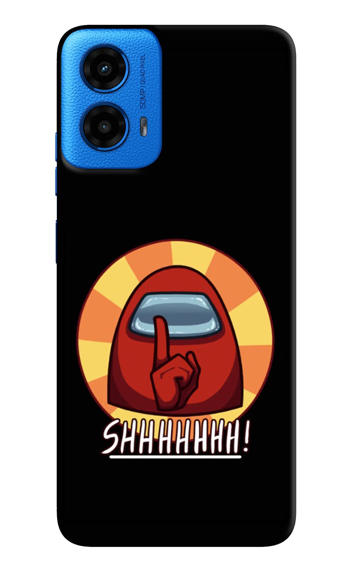 Among Us Shhh! Moto G45 Back Cover - Among Us Shhh! Moto G45 Hard Case Back Cover by Casekaro Among Us Shhh! Moto G45 Hard Case Back Cover by Casekaro
