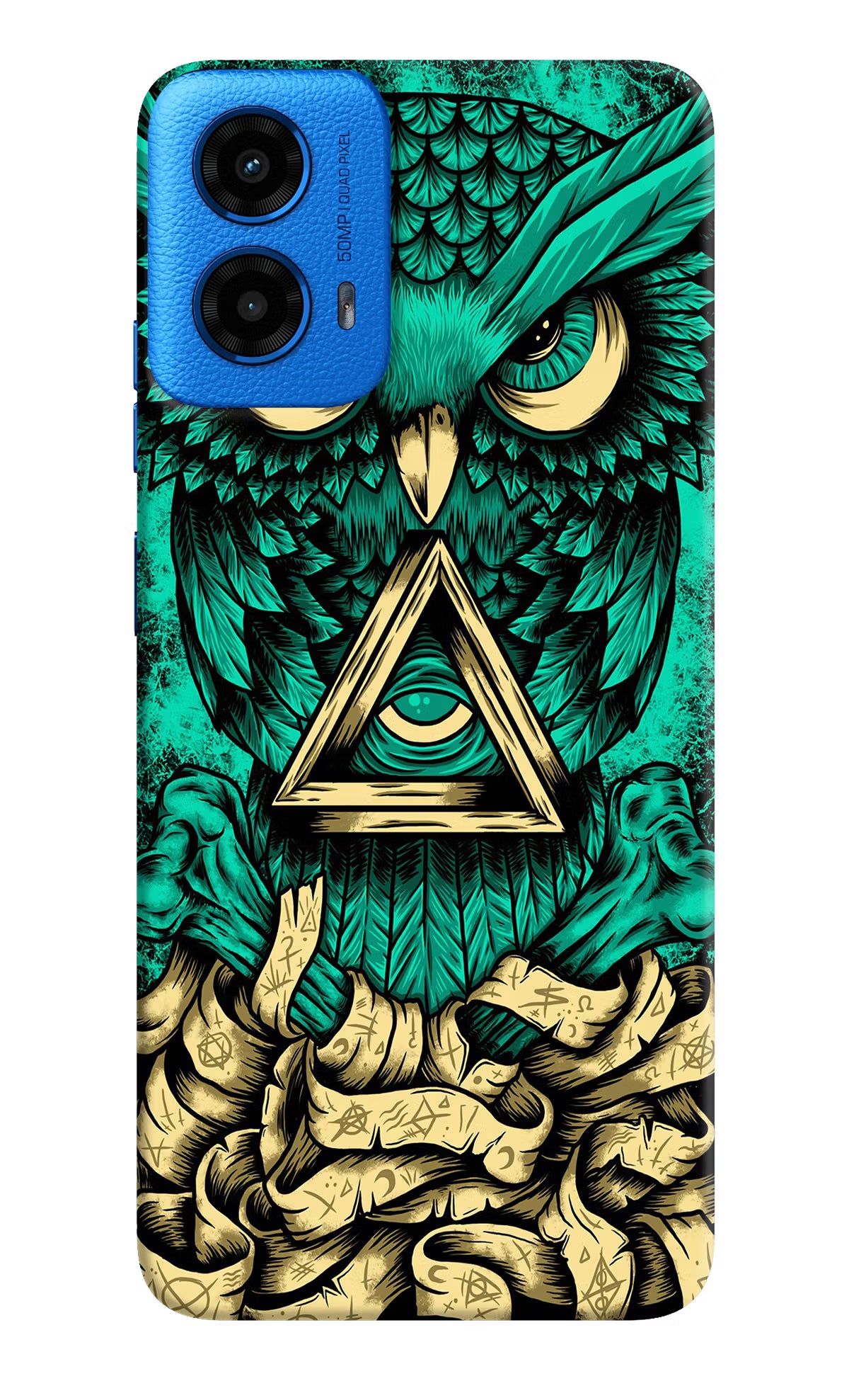 Green Owl Moto G45 Hard Case Back Cover by Casekaro