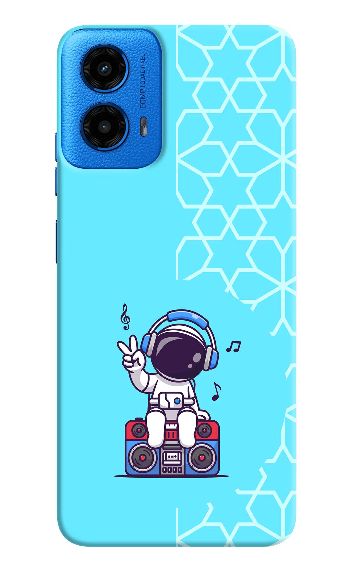 Cute Astronaut Chilling Moto G45 Hard Case Back Cover by Casekaro