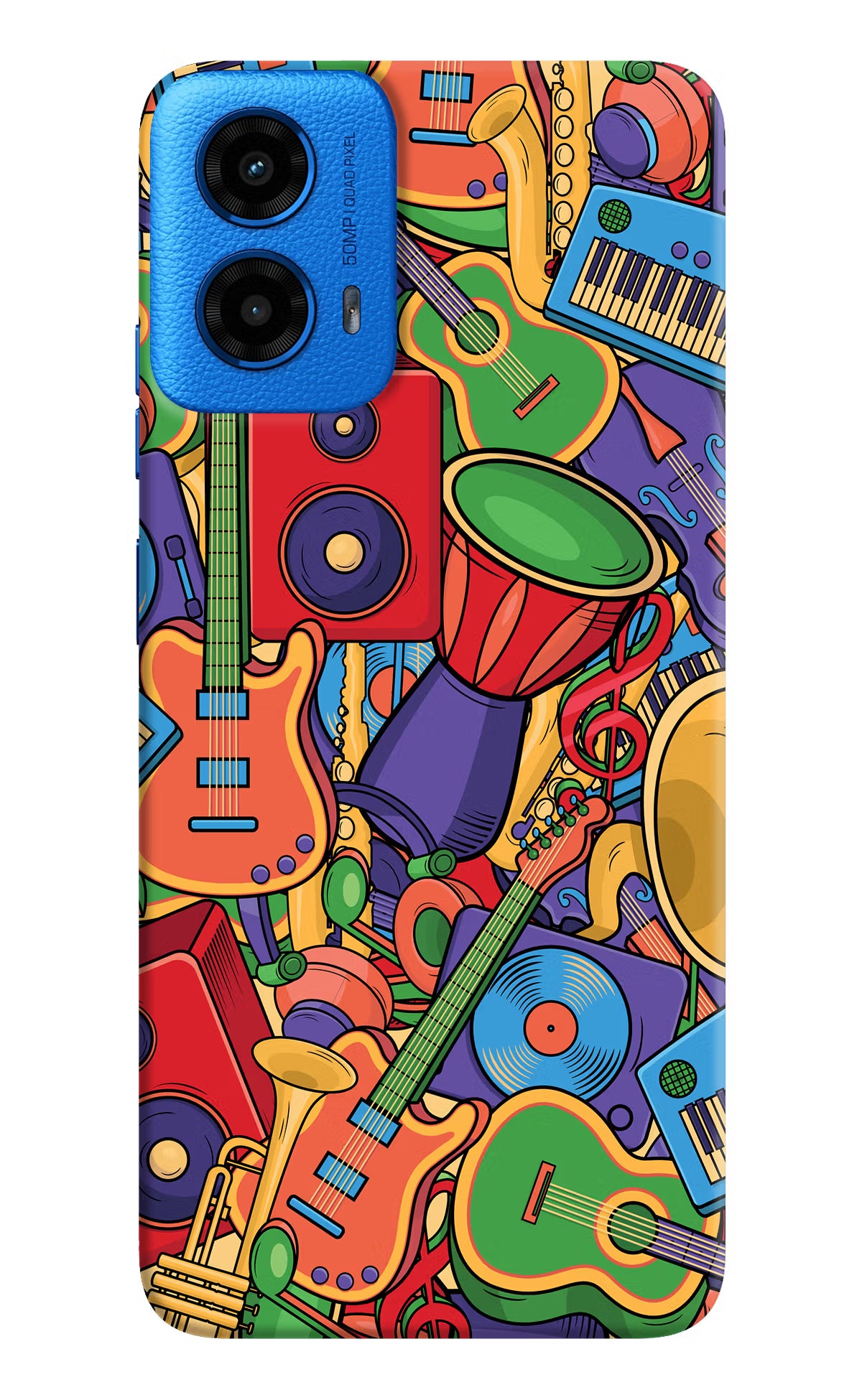 Music Instrument Doodle Moto G45 Hard Case Back Cover by Casekaro