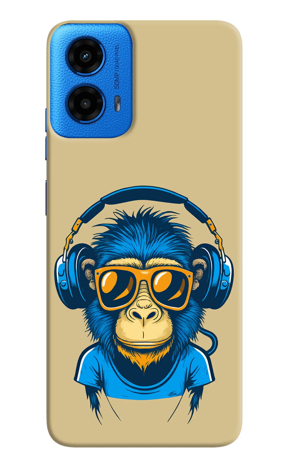 Monkey Headphone Moto G45 Hard Case Back Cover by Casekaro