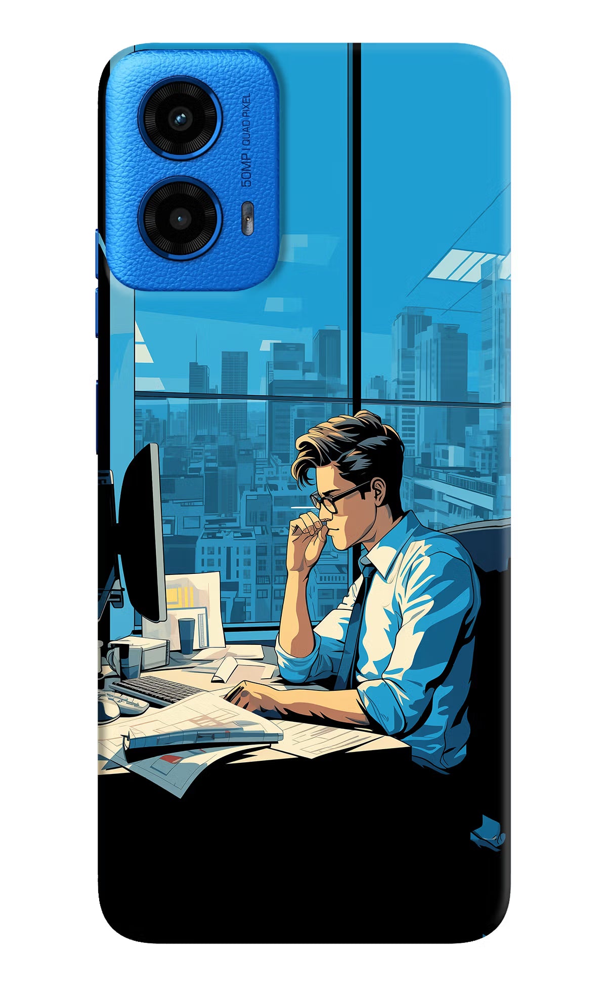 Focused Hustler (AI Generated) Moto G45 Hard Case Back Cover by Casekaro