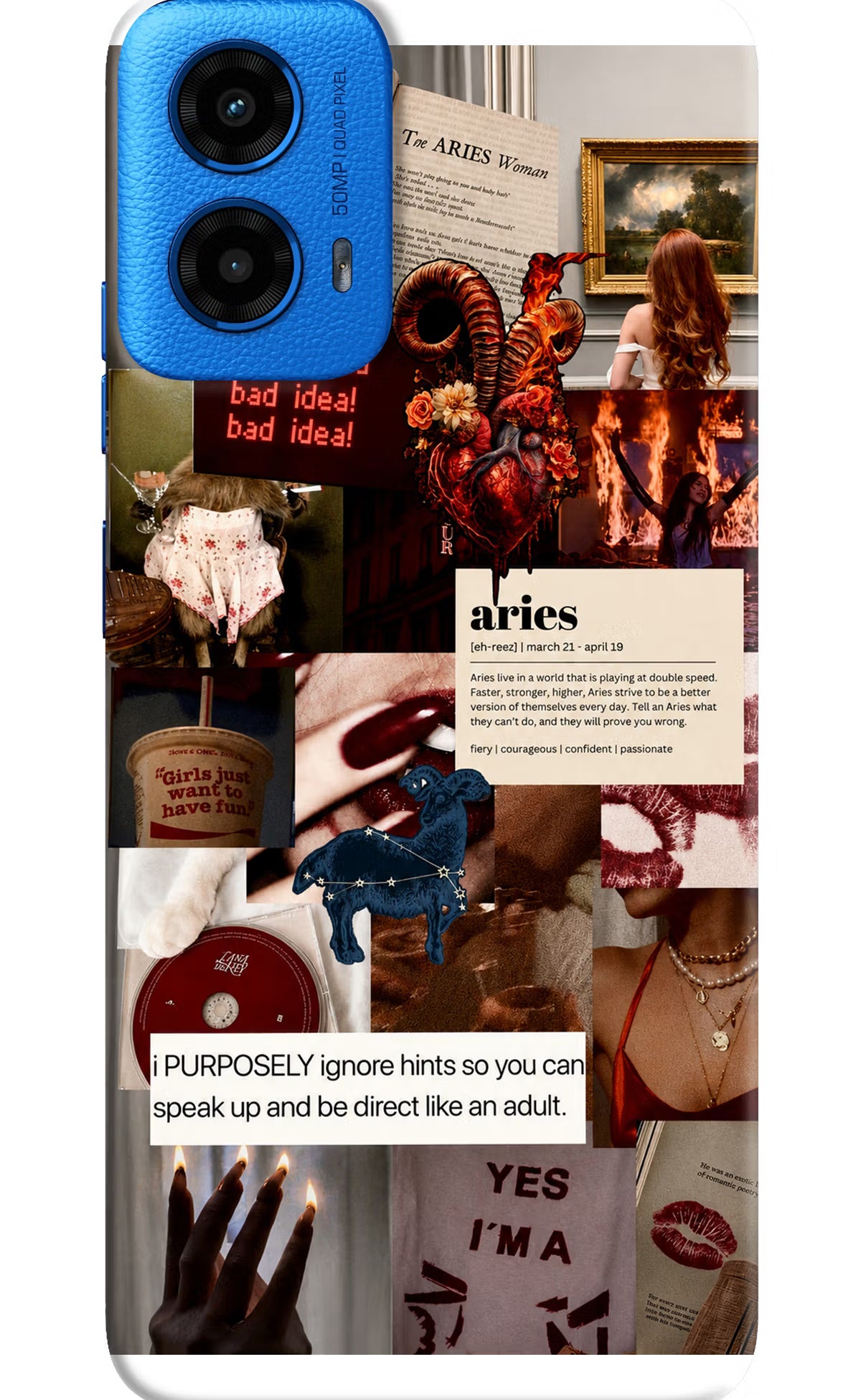 Zodiac Aries Moto G45 Back Cover - Zodiac Aries Moto G45 Back Cover Zodiac Aries Moto G45 Back Cover