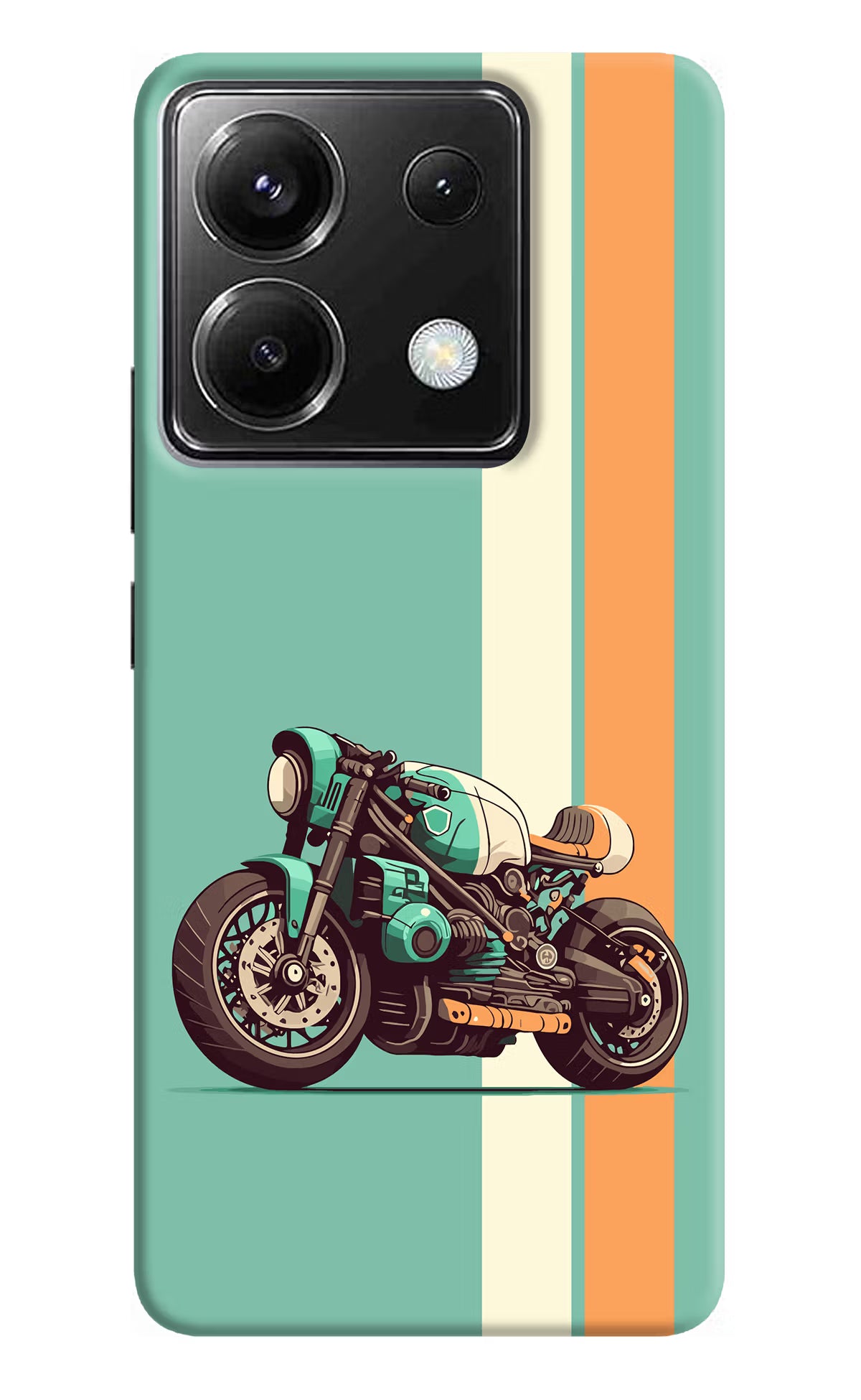 Striped Moto Drift Poco X6 Back Cover - Striped Moto Drift Poco X6 Back Cover Striped Moto Drift Poco X6 Back Cover