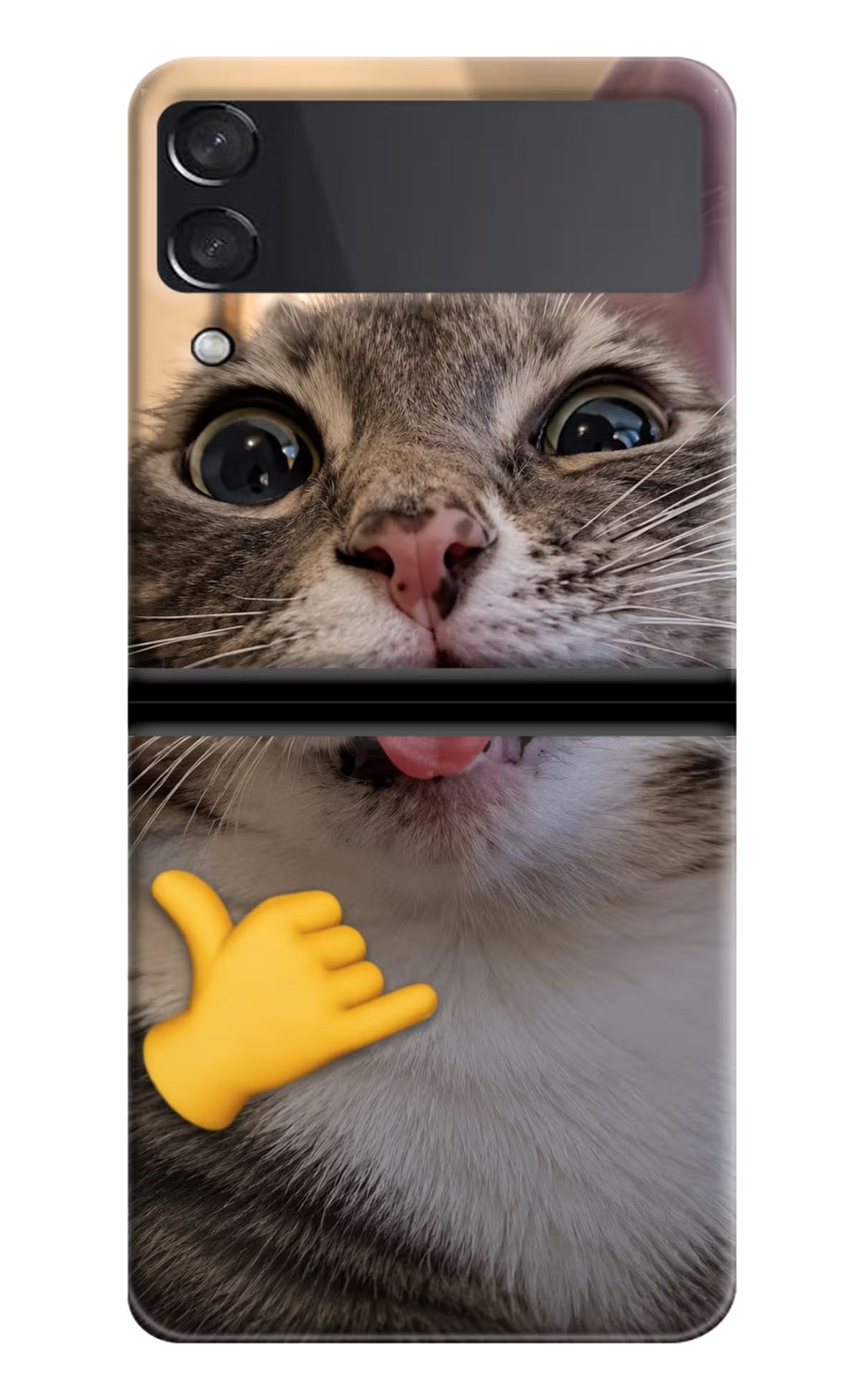 Silly Cat Call Samsung Galaxy Z Flip3 Back Cover - Silly Cat Call Samsung Galaxy Z Flip3 Back Cover Silly Cat Call Samsung Galaxy Z Flip3 Back Cover