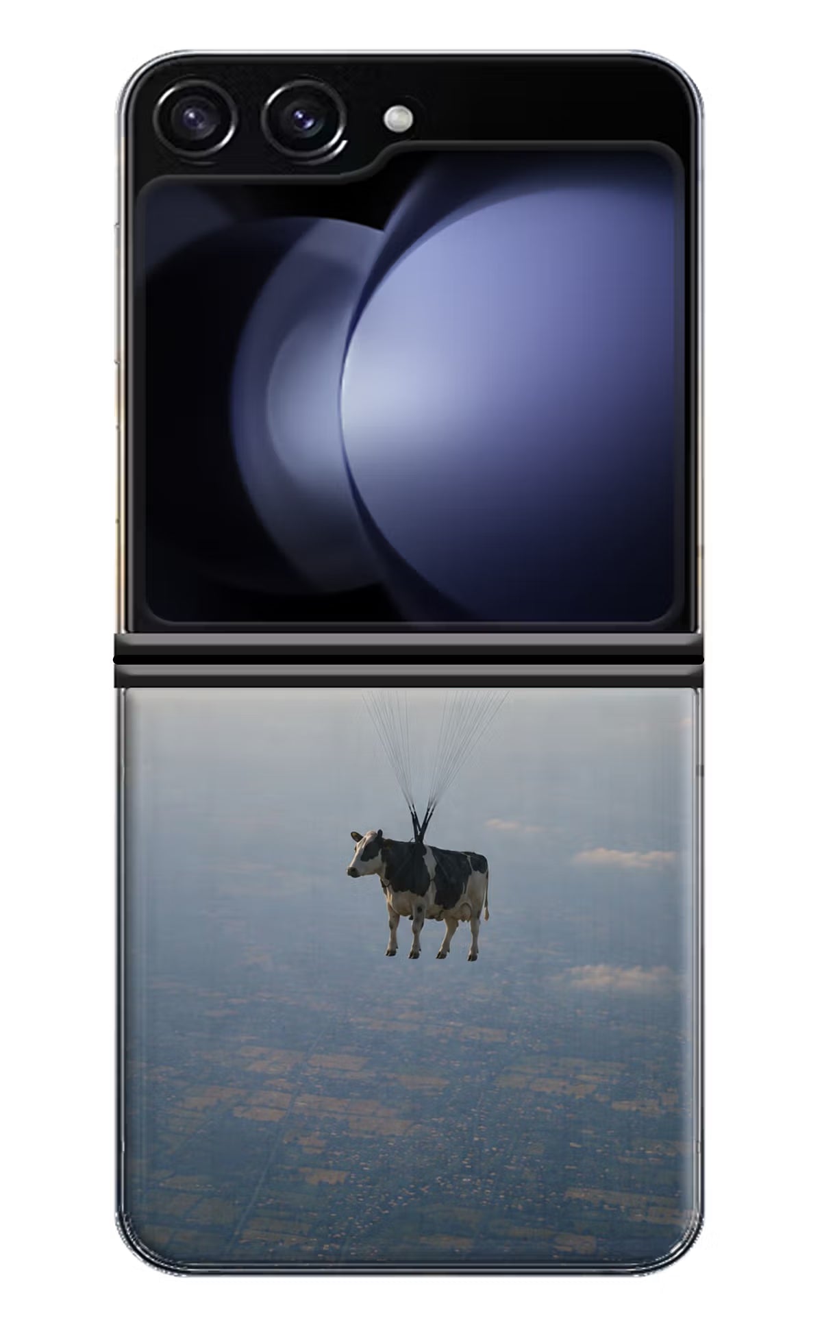Skydiving Cow Samsung Galaxy Z Flip5 Back Cover - Skydiving Cow Samsung Galaxy Z Flip5 Back Cover Skydiving Cow Samsung Galaxy Z Flip5 Back Cover