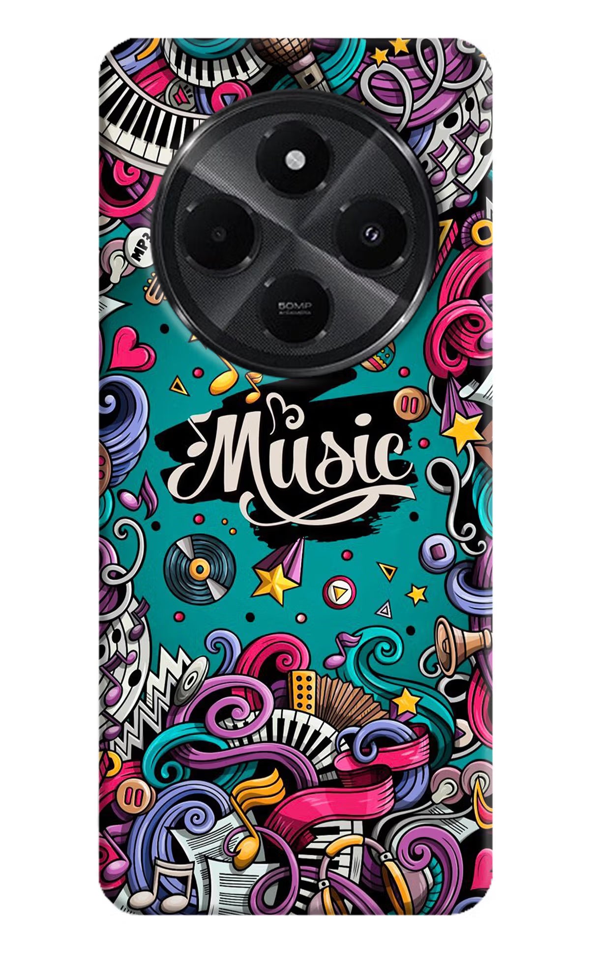 Music Graffiti Redmi A4 5G Hard Case Back Cover by Casekaro