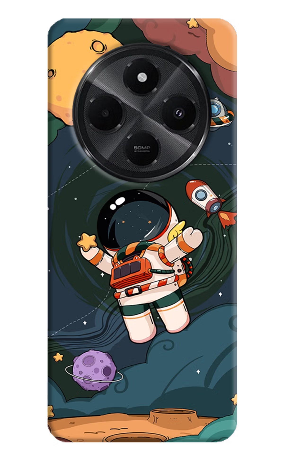 Cartoon Astronaut Redmi A4 5G Hard Case Back Cover by Casekaro