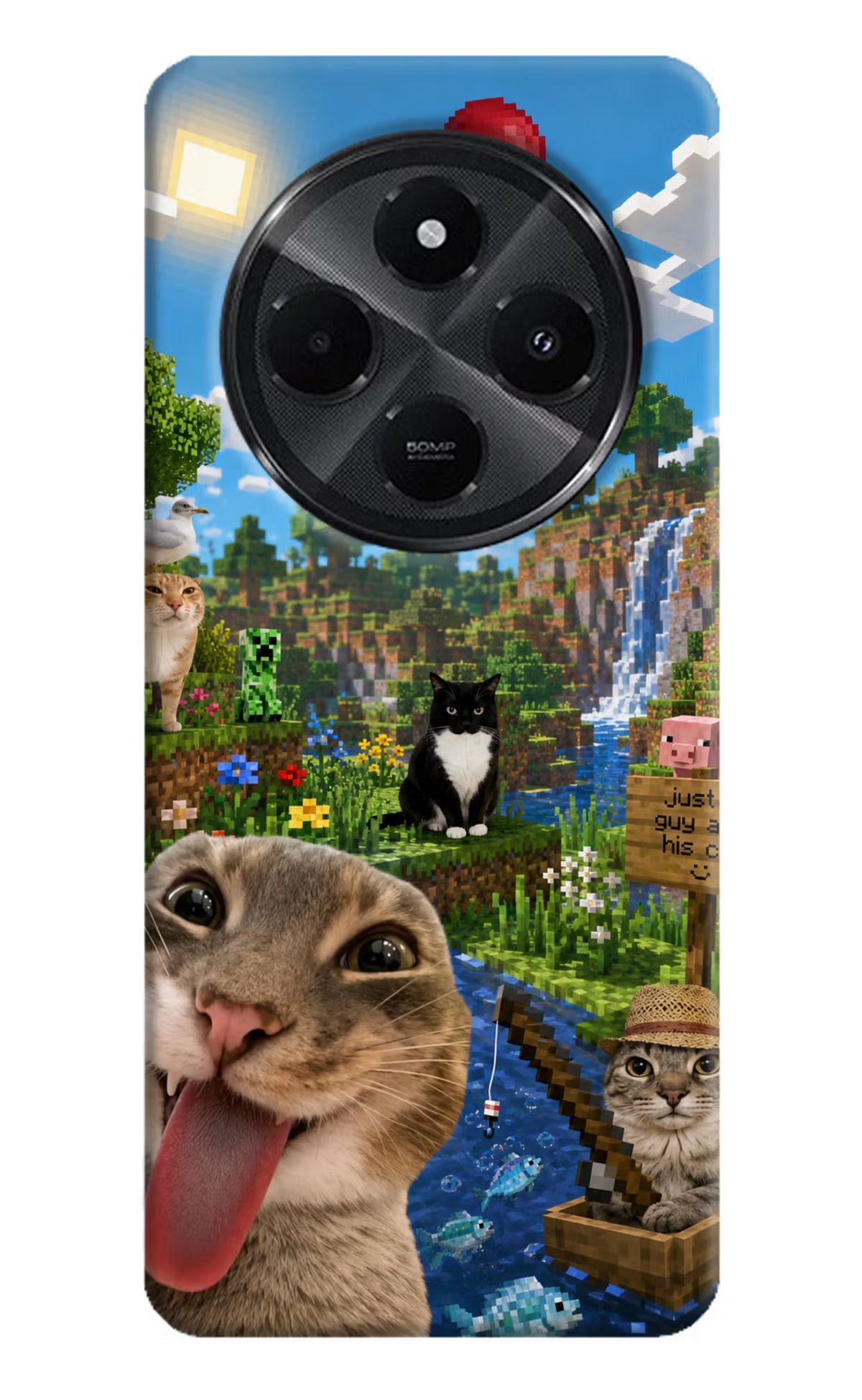 Minecraft Cat Chaos Redmi A4 5G Back Cover - Minecraft Cat Chaos Redmi A4 5G Back Cover Minecraft Cat Chaos Redmi A4 5G Back Cover