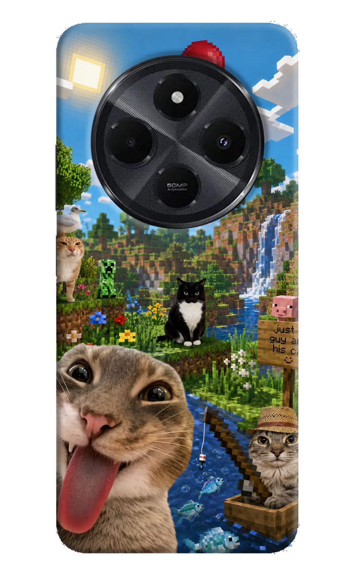 Minecraft Cat Chaos Redmi 14C 5G Back Cover - Minecraft Cat Chaos Redmi 14C 5G Back Cover Minecraft Cat Chaos Redmi 14C 5G Back Cover