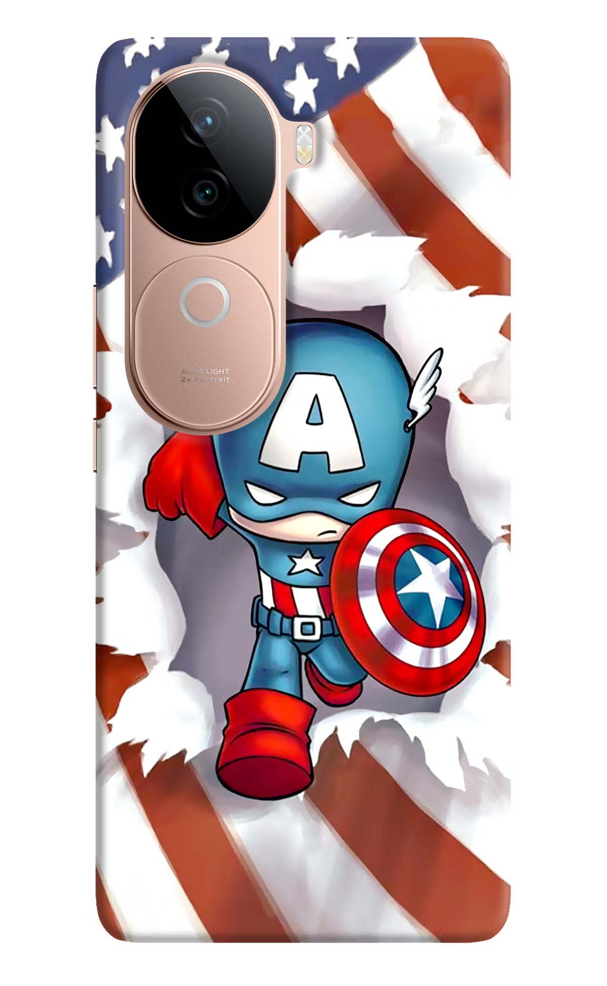 Captain America Vivo V40e 5G Back Cover - Captain America Vivo V40e 5G Back Cover Captain America Vivo V40e 5G Back Cover