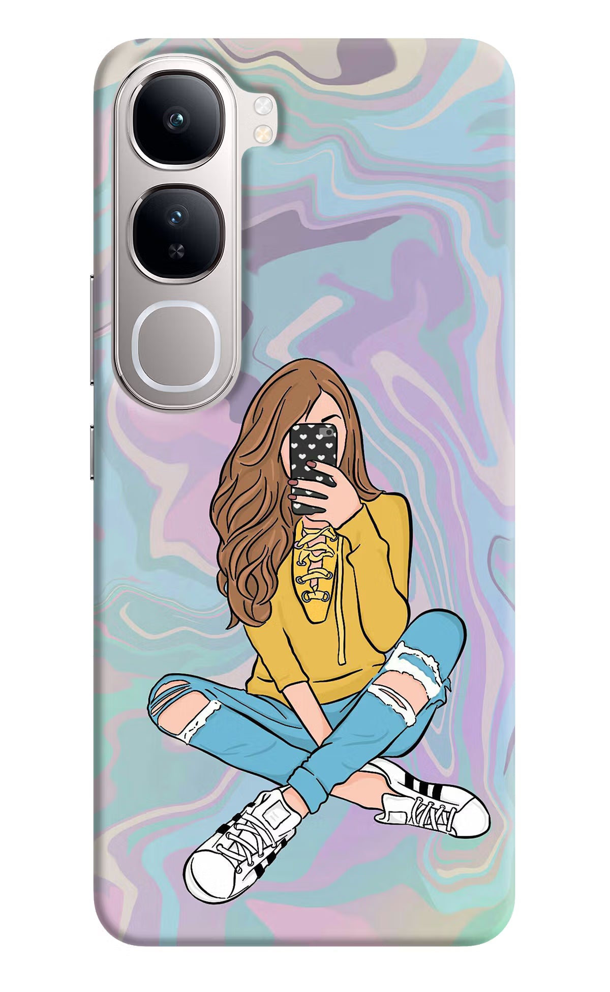 Selfie Girl Vivo Y300 5G Back Cover - Selfie Girl Vivo Y300 5G Back Cover Selfie Girl Vivo Y300 5G Back Cover