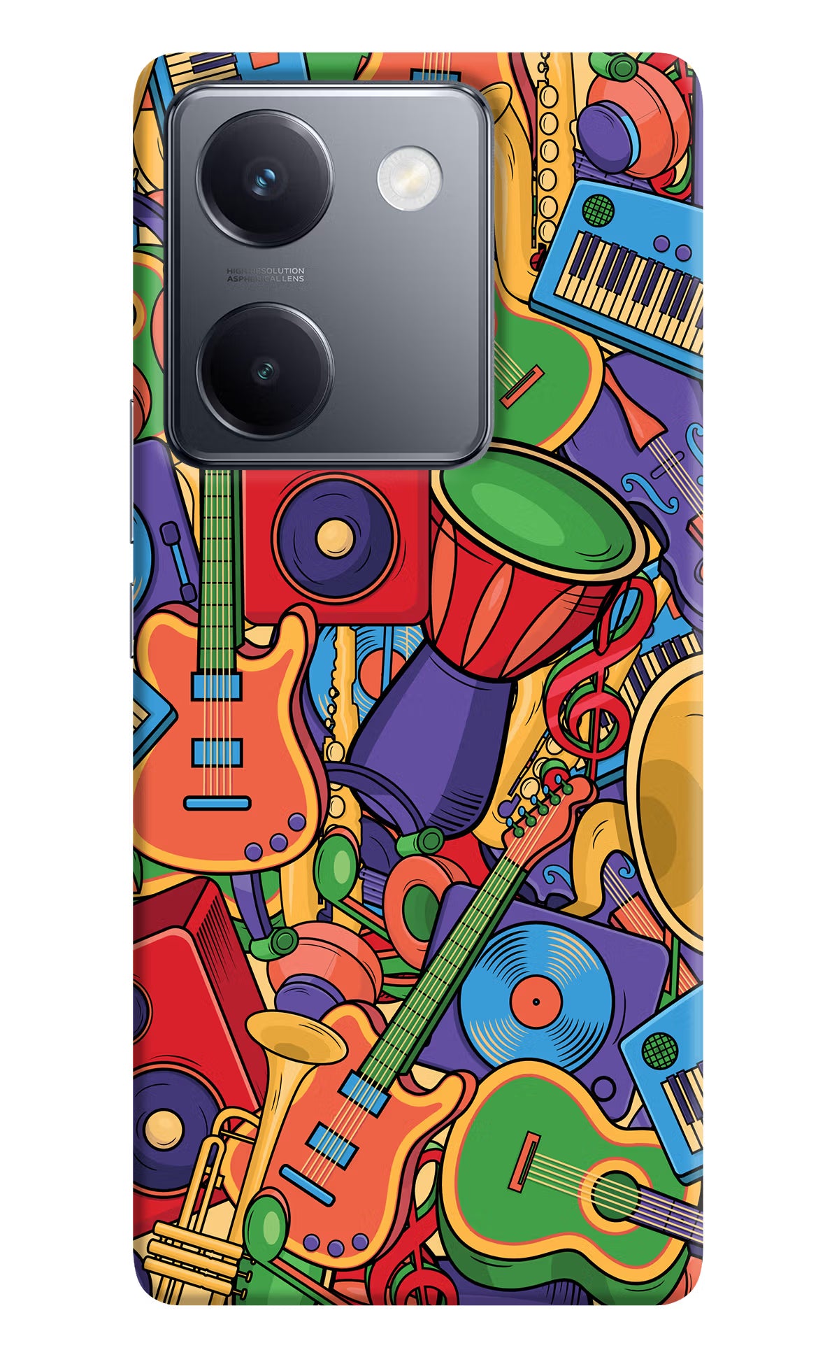Music Instrument Doodle Vivo Y300 Plus 5G Back Cover - Music Instrument Doodle Vivo Y300 Plus 5G Back Cover Music Instrument Doodle Vivo Y300 Plus 5G Back Cover