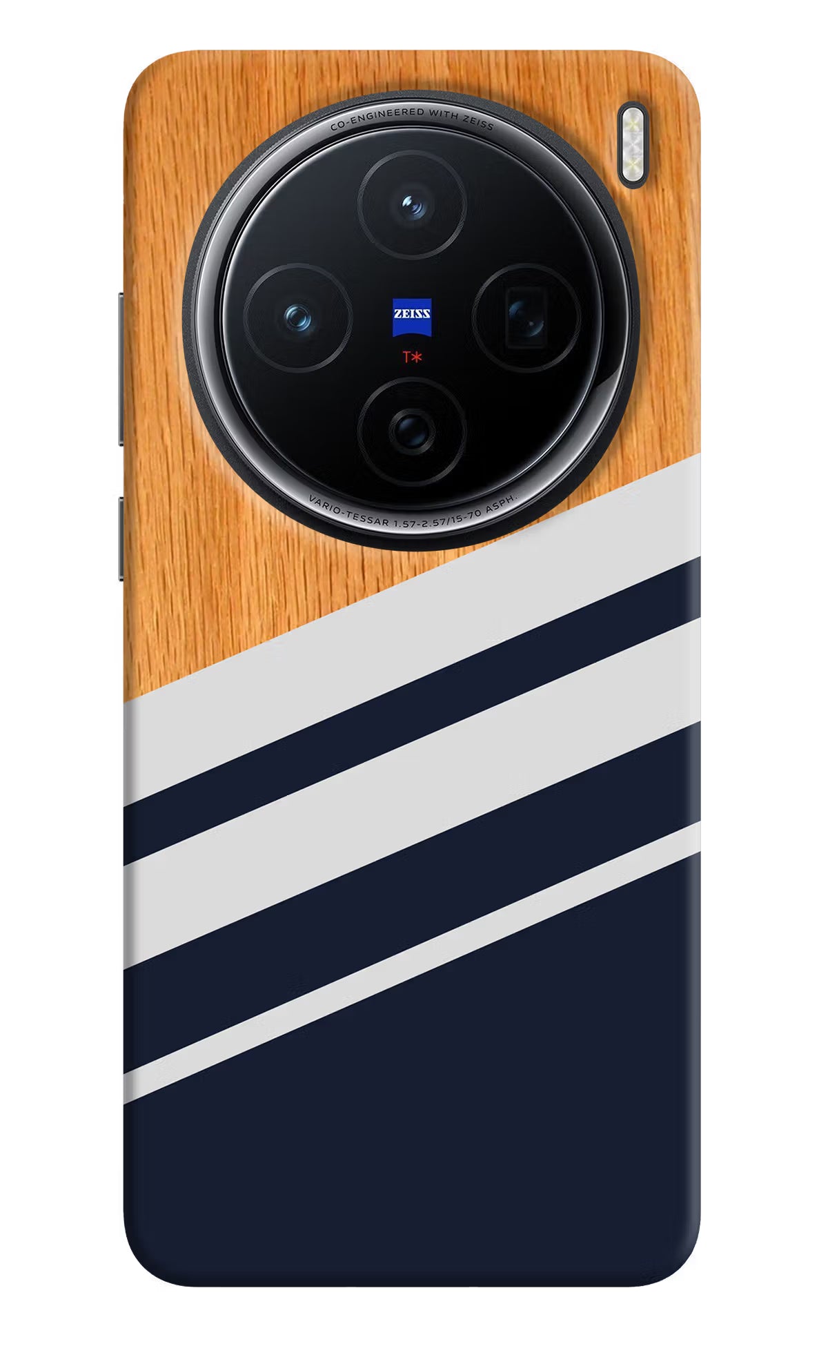 Blue and white wooden Vivo X200 5G Back Cover - Blue and white wooden Vivo X200 5G Hard Case Back Cover by Casekaro Blue and white wooden Vivo X200 5G Hard Case Back Cover by Casekaro