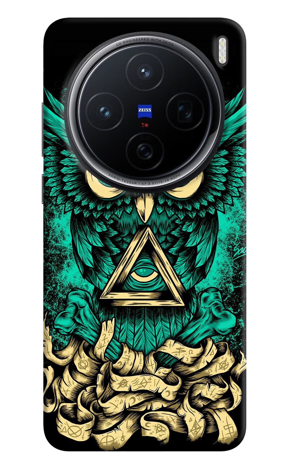 Green Owl Vivo X200 5G Back Cover - Green Owl Vivo X200 5G Hard Case Back Cover by Casekaro Green Owl Vivo X200 5G Hard Case Back Cover by Casekaro
