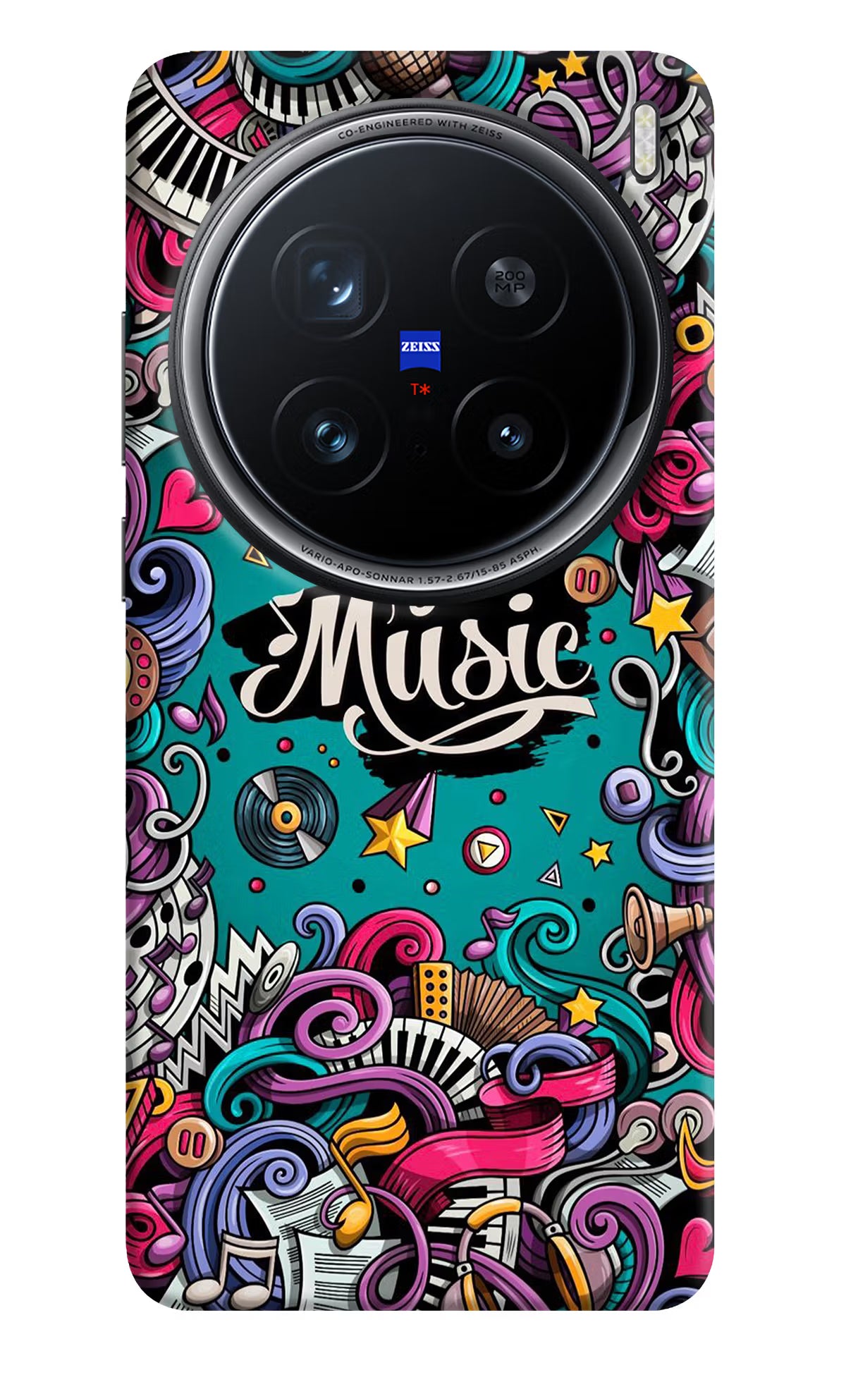 Music Graffiti Vivo X200 Pro 5G Back Cover - Music Graffiti Vivo X200 Pro 5G Hard Case Back Cover by Casekaro Music Graffiti Vivo X200 Pro 5G Hard Case Back Cover by Casekaro