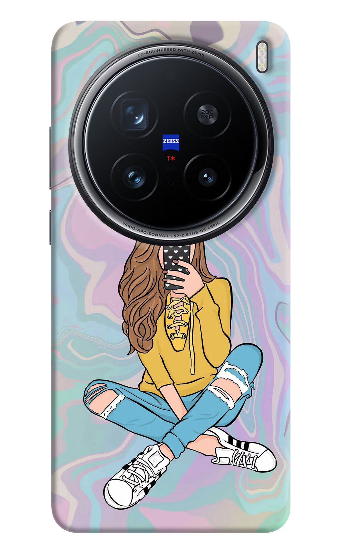 Selfie Girl Vivo X200 Pro 5G Back Cover - Selfie Girl Vivo X200 Pro 5G Hard Case Back Cover by Casekaro Selfie Girl Vivo X200 Pro 5G Hard Case Back Cover by Casekaro