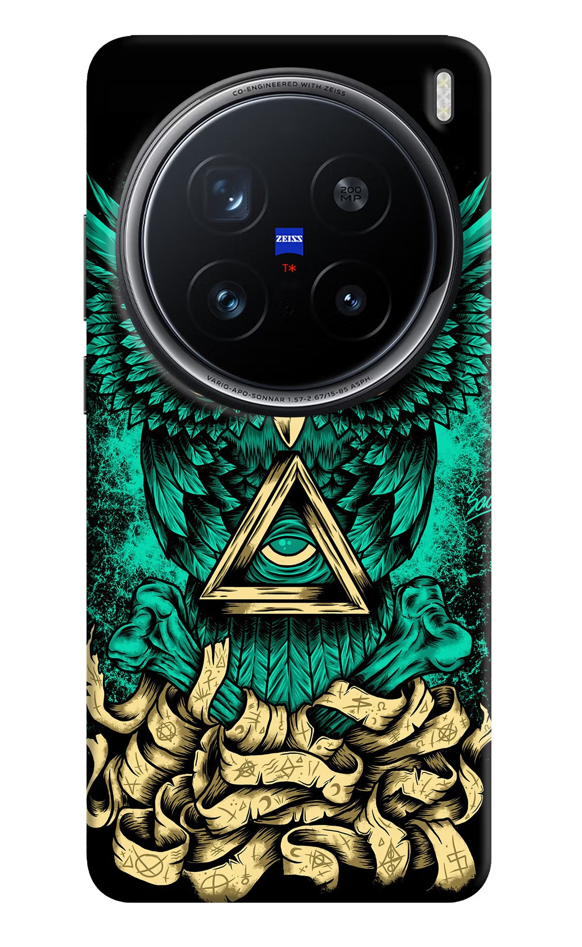 Green Owl Vivo X200 Pro 5G Back Cover - Green Owl Vivo X200 Pro 5G Hard Case Back Cover by Casekaro Green Owl Vivo X200 Pro 5G Hard Case Back Cover by Casekaro