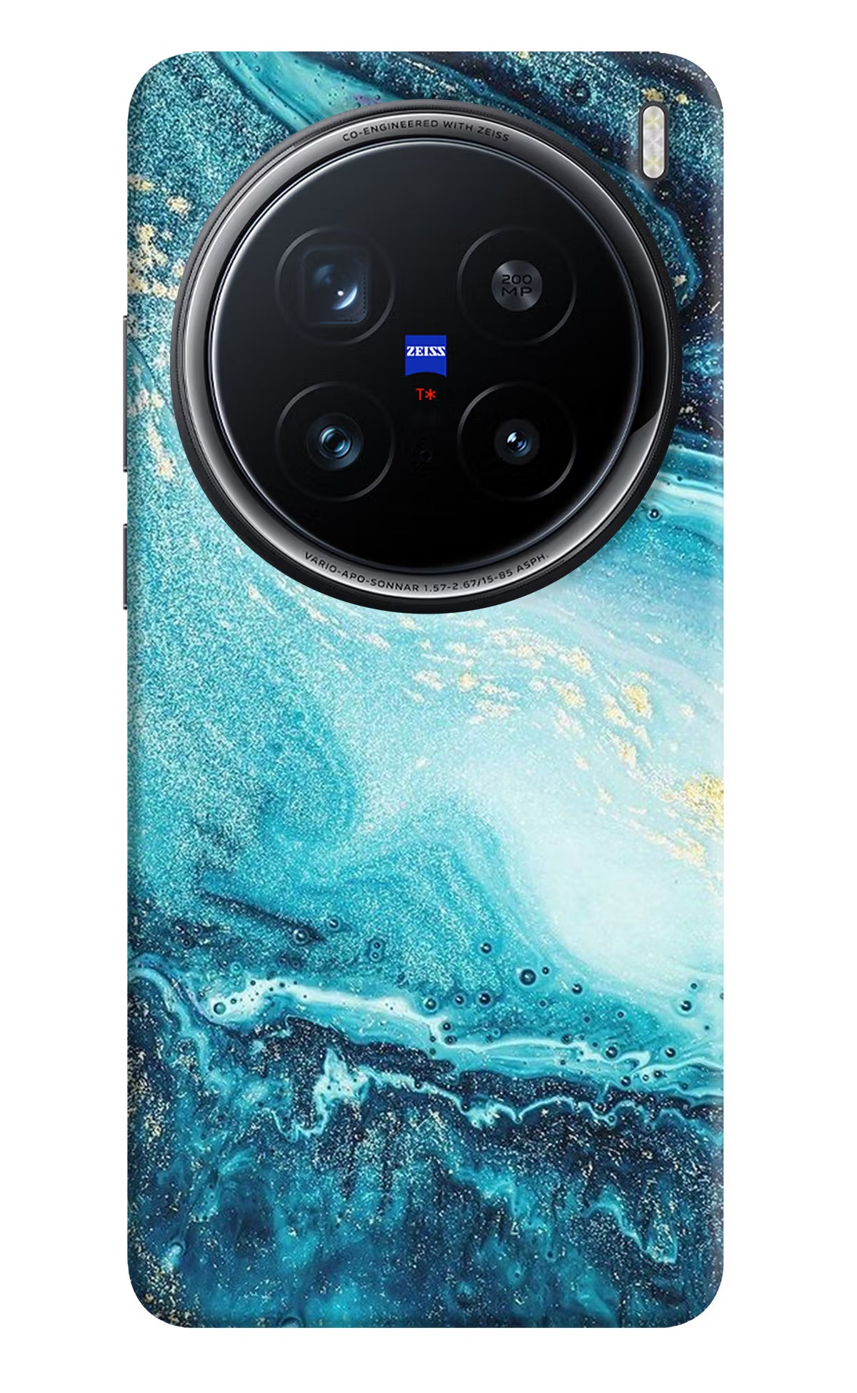 Blue Glitter Marble Vivo X200 Pro 5G Back Cover - Blue Glitter Marble Vivo X200 Pro 5G Hard Case Back Cover by Casekaro Blue Glitter Marble Vivo X200 Pro 5G Hard Case Back Cover by Casekaro