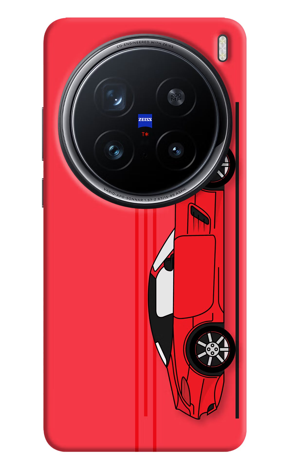 Red Velocity Vivo X200 Pro 5G Back Cover - Red Velocity Vivo X200 Pro 5G Hard Case Back Cover by Casekaro Red Velocity Vivo X200 Pro 5G Hard Case Back Cover by Casekaro