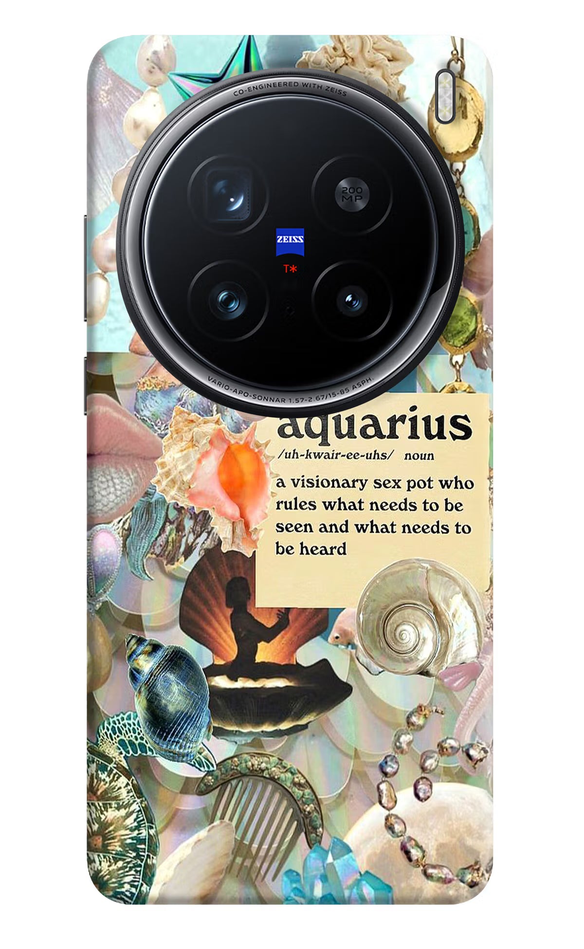 Aquarius Zodiac Vivo X200 Pro 5G Back Cover - Aquarius Zodiac Vivo X200 Pro 5G Hard Case Back Cover by Casekaro Aquarius Zodiac Vivo X200 Pro 5G Hard Case Back Cover by Casekaro