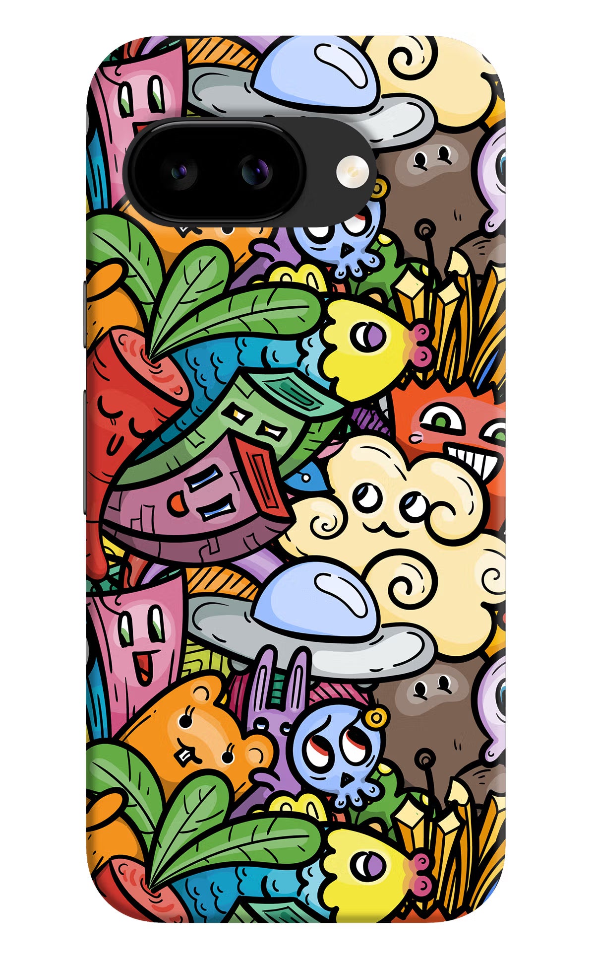 Veggie Doodle Google Pixel 9A Back Cover - Veggie Doodle Google Pixel 9A Back Cover Veggie Doodle Google Pixel 9A Back Cover