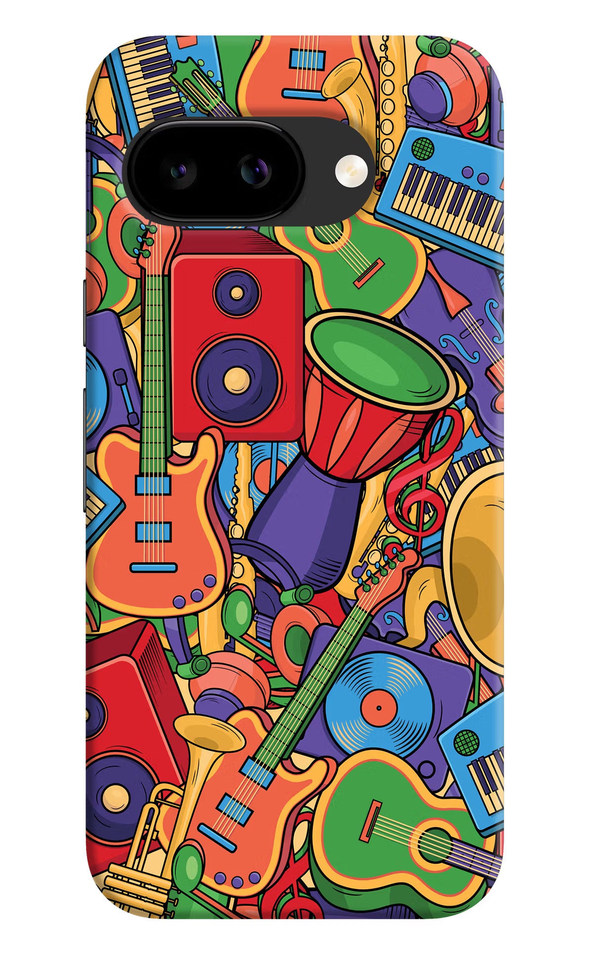 Music Instrument Doodle Google Pixel 9A Back Cover - Music Instrument Doodle Google Pixel 9A Back Cover Music Instrument Doodle Google Pixel 9A Back Cover