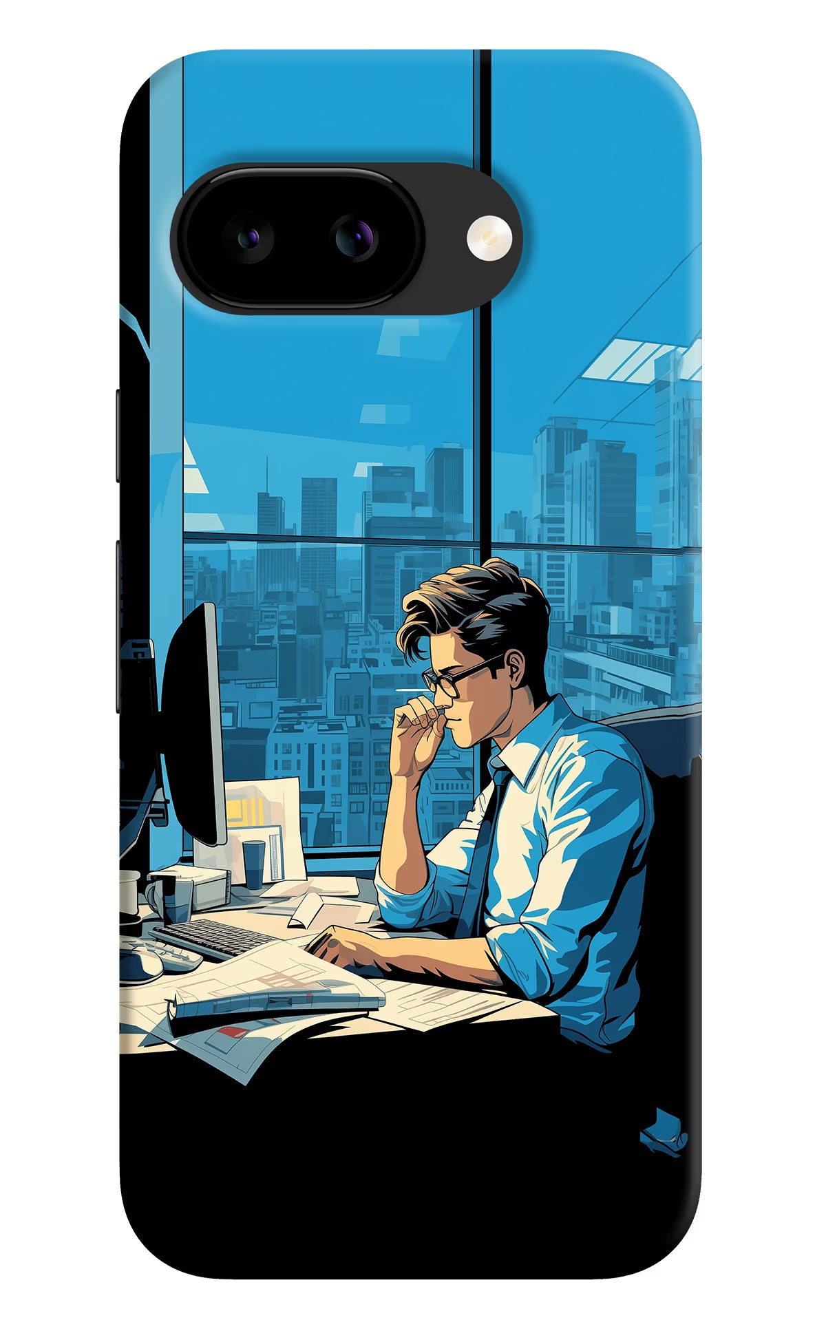 Focused Hustler (AI Generated) Google Pixel 9A Back Cover - Focused Hustler (AI Generated) Google Pixel 9A Back Cover Focused Hustler (AI Generated) Google Pixel 9A Back Cover