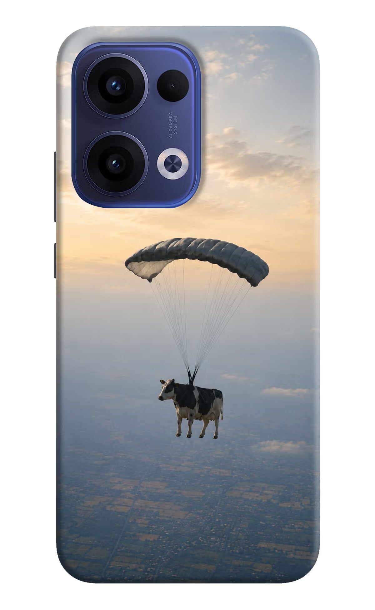 Skydiving Cow Oppo Reno13 5G Back Cover - Skydiving Cow Oppo Reno13 5G Back Cover Skydiving Cow Oppo Reno13 5G Back Cover