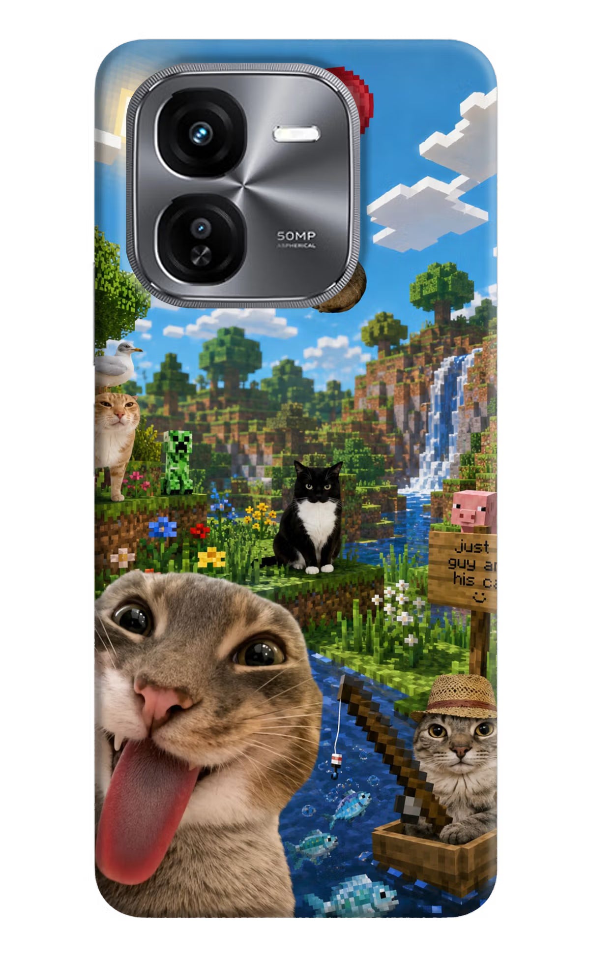 Minecraft Cat Chaos iQOO Z9X Back Cover - Minecraft Cat Chaos iQOO Z9X Back Cover Minecraft Cat Chaos iQOO Z9X Back Cover