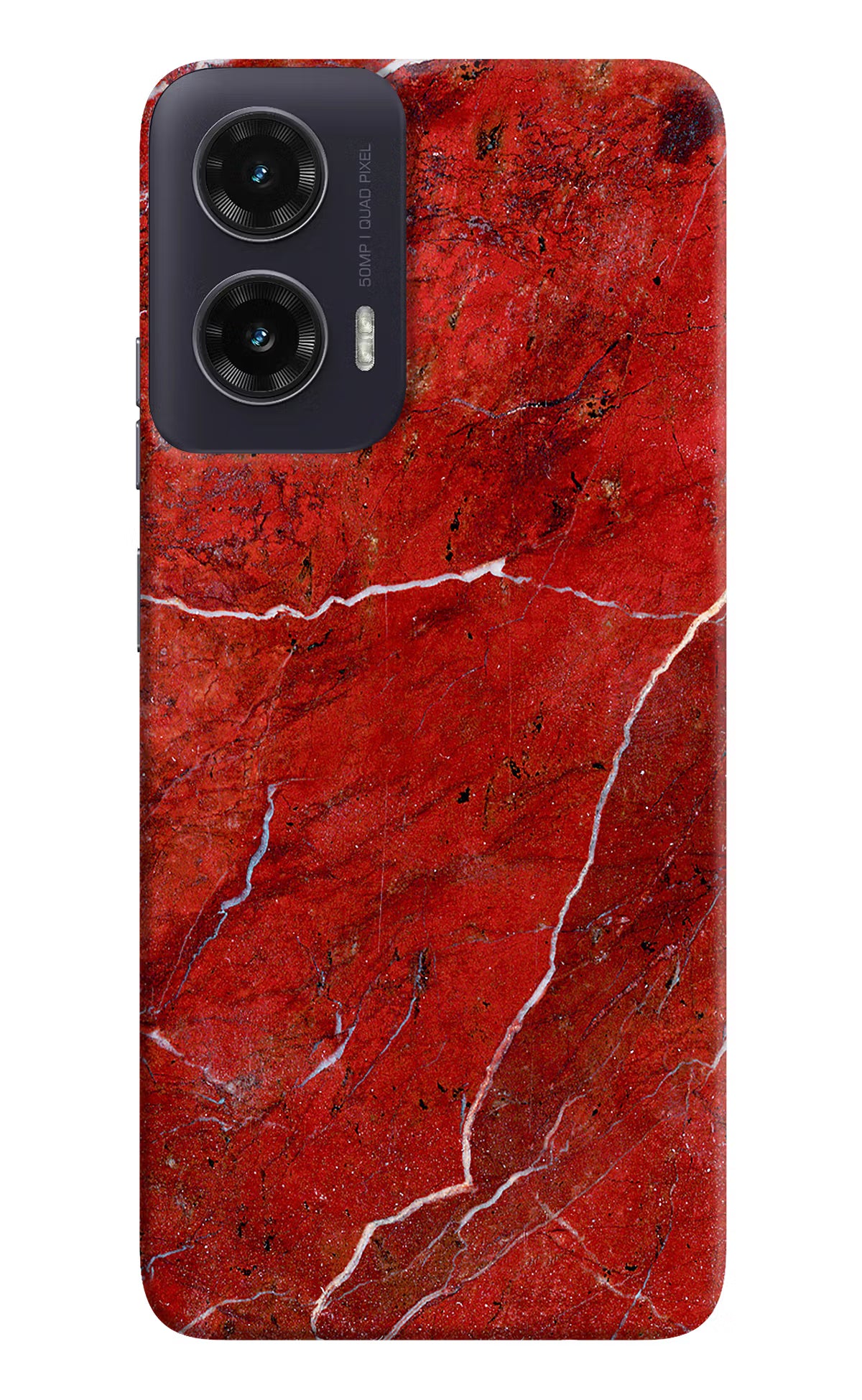 Red Marble Design Moto G35 5G Back Cover - Red Marble Design Moto G35 5G Hard Case Back Cover by Casekaro Red Marble Design Moto G35 5G Hard Case Back Cover by Casekaro