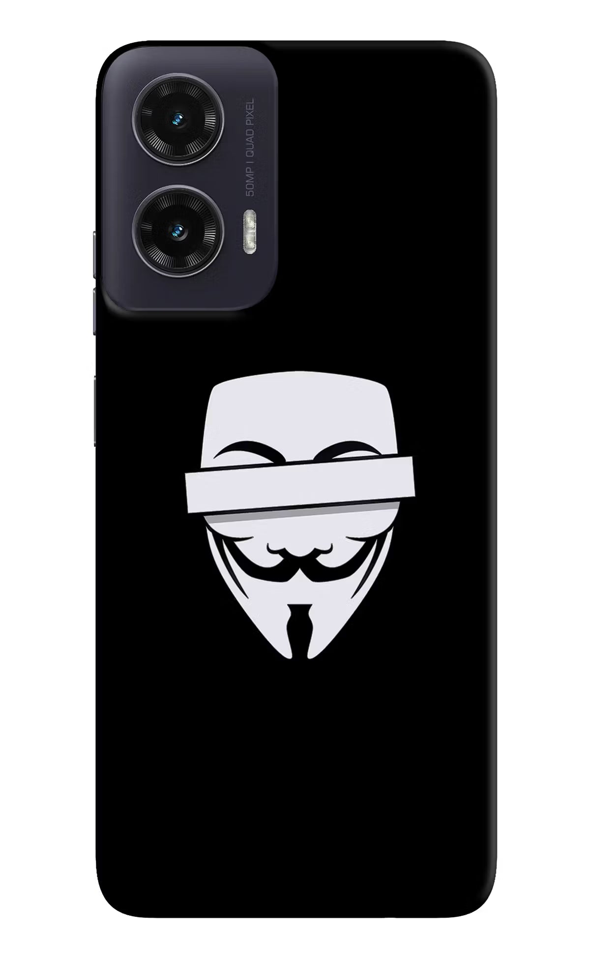 Anonymous Face Moto G35 5G Back Cover - Anonymous Face Moto G35 5G Hard Case Back Cover by Casekaro Anonymous Face Moto G35 5G Hard Case Back Cover by Casekaro
