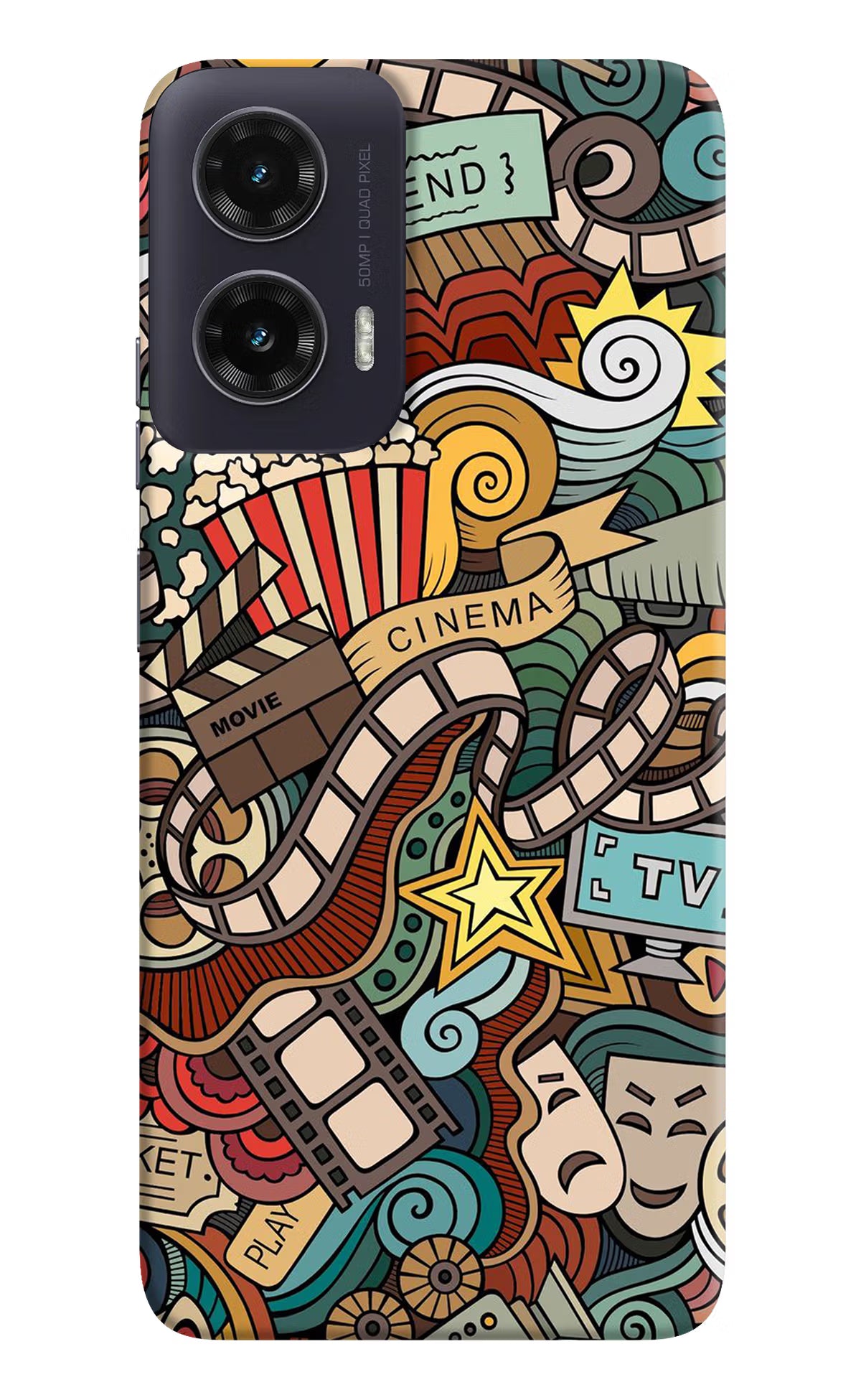 Cinema Abstract Moto G35 5G Back Cover - Cinema Abstract Moto G35 5G Hard Case Back Cover by Casekaro Cinema Abstract Moto G35 5G Hard Case Back Cover by Casekaro