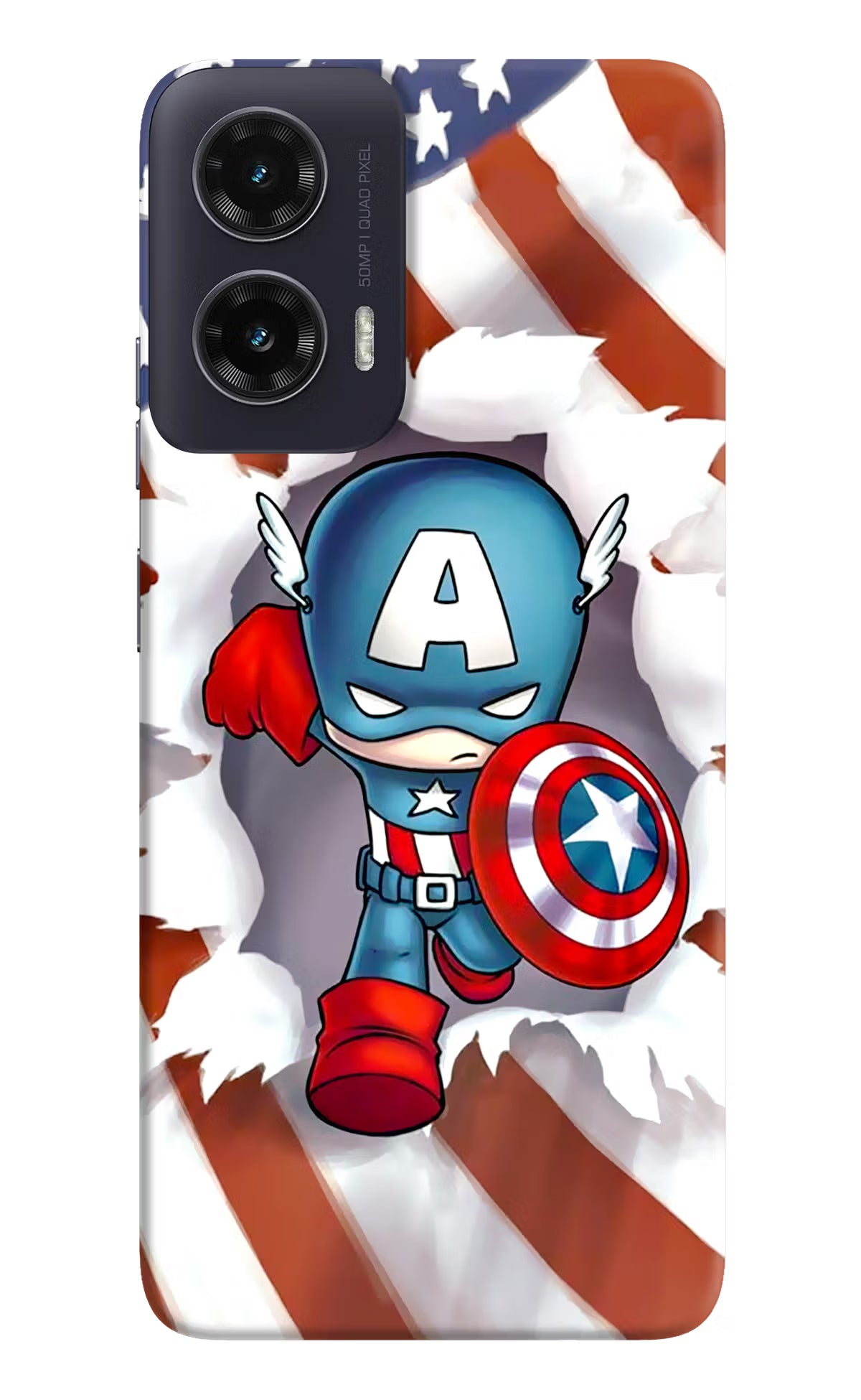 Captain America Moto G35 5G Back Cover - Captain America Moto G35 5G Hard Case Back Cover by Casekaro Captain America Moto G35 5G Hard Case Back Cover by Casekaro