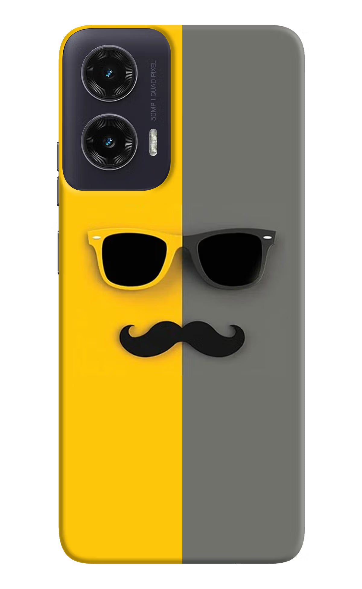 Sunglasses with Mustache Moto G35 5G Back Cover - Sunglasses with Mustache Moto G35 5G Hard Case Back Cover by Casekaro Sunglasses with Mustache Moto G35 5G Hard Case Back Cover by Casekaro
