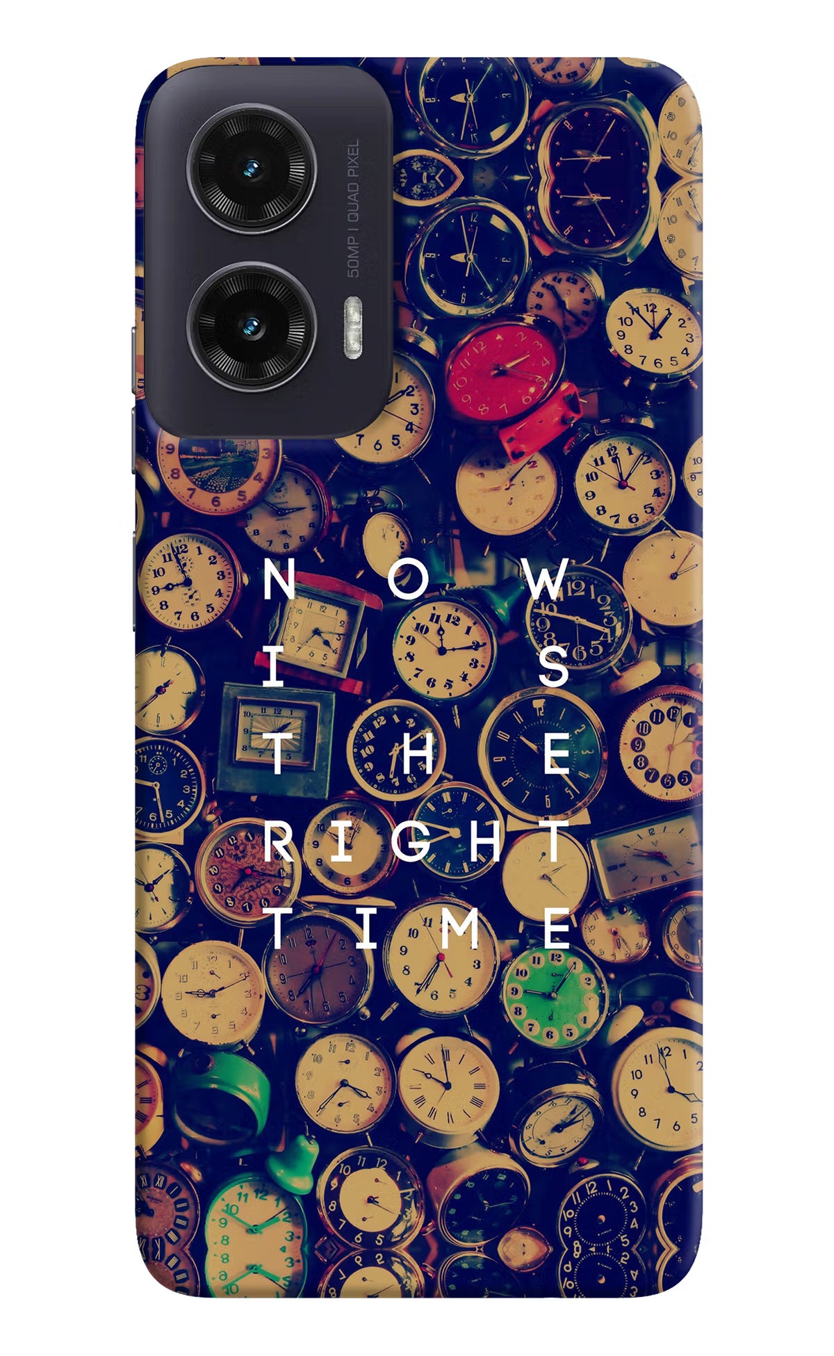 Now is the Right Time Quote Moto G35 5G Back Cover - Now is the Right Time Quote Moto G35 5G Hard Case Back Cover by Casekaro Now is the Right Time Quote Moto G35 5G Hard Case Back Cover by Casekaro