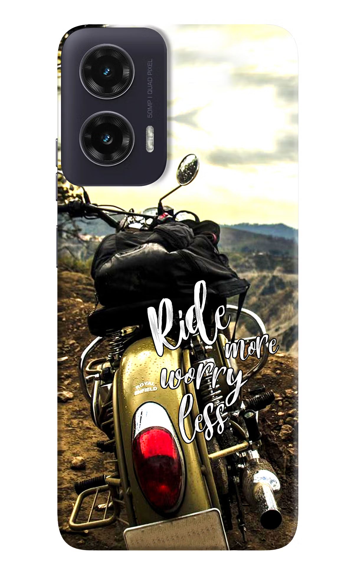 Ride More Worry Less Moto G35 5G Back Cover - Ride More Worry Less Moto G35 5G Hard Case Back Cover by Casekaro Ride More Worry Less Moto G35 5G Hard Case Back Cover by Casekaro
