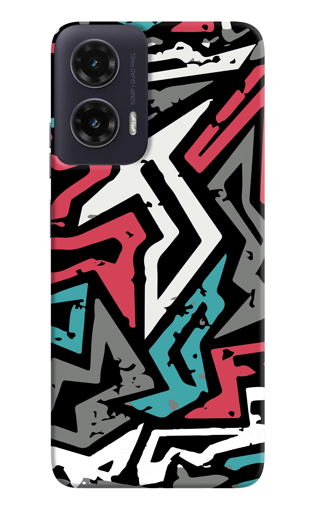 Geometric Graffiti Moto G35 5G Back Cover - Geometric Graffiti Moto G35 5G Hard Case Back Cover by Casekaro Geometric Graffiti Moto G35 5G Hard Case Back Cover by Casekaro