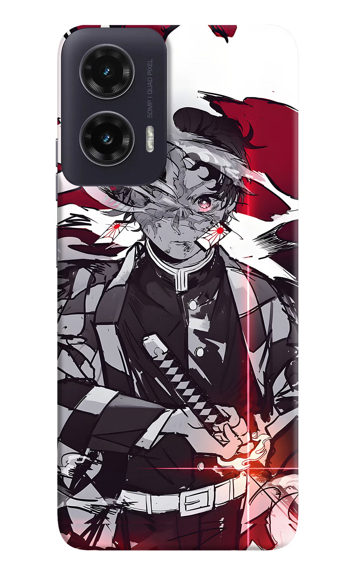Demon Slayer Moto G35 5G Back Cover - Demon Slayer Moto G35 5G Hard Case Back Cover by Casekaro Demon Slayer Moto G35 5G Hard Case Back Cover by Casekaro