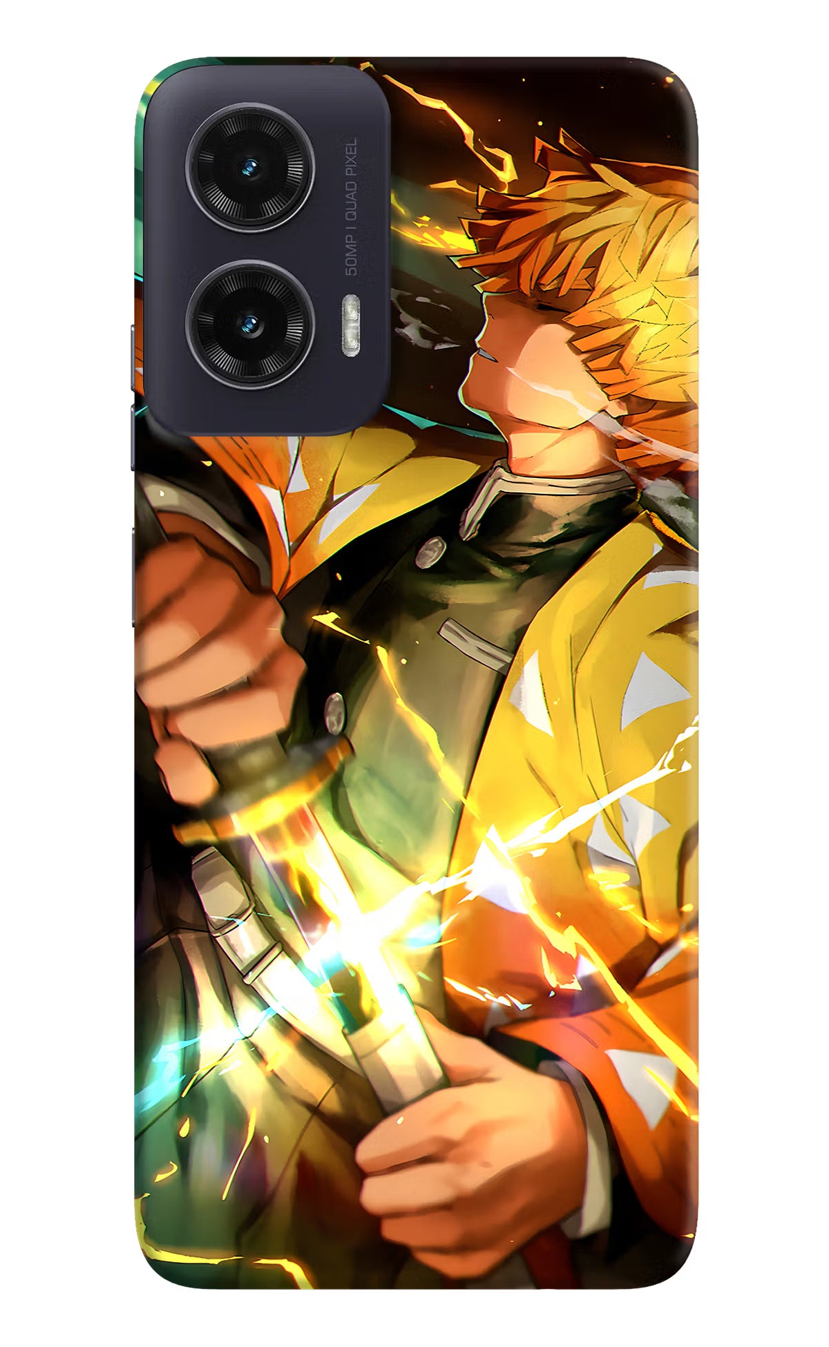 Demon Slayer Moto G35 5G Back Cover - Demon Slayer Moto G35 5G Hard Case Back Cover by Casekaro Demon Slayer Moto G35 5G Hard Case Back Cover by Casekaro
