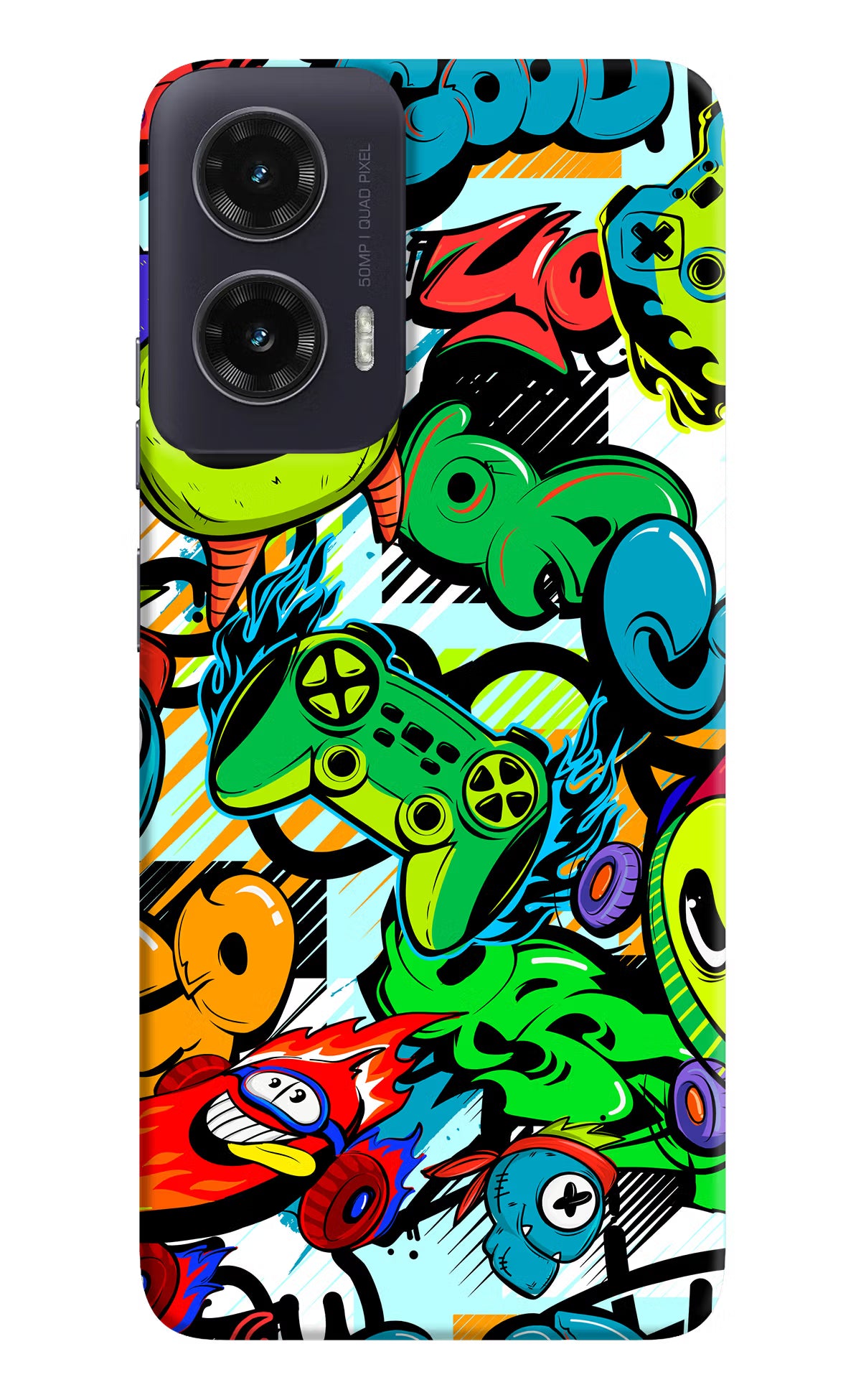 Game Doodle Moto G35 5G Back Cover - Game Doodle Moto G35 5G Hard Case Back Cover by Casekaro Game Doodle Moto G35 5G Hard Case Back Cover by Casekaro